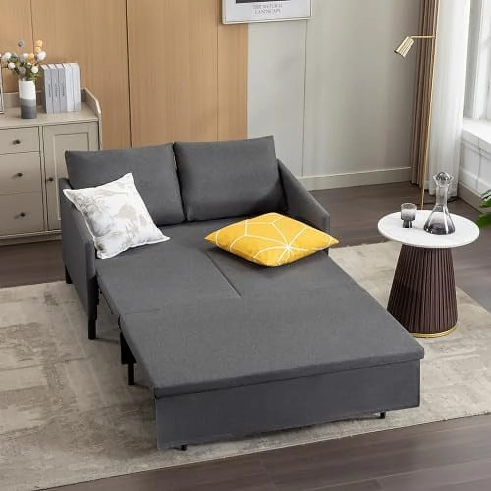 xrboomlife 3 in 1 Sleeper Sofa Bed Sleeper Sofa Couch with Pullout Couch Bed Convertible Futon Loveseat Sofa with Couches for Living Room Bedroom Balcony White