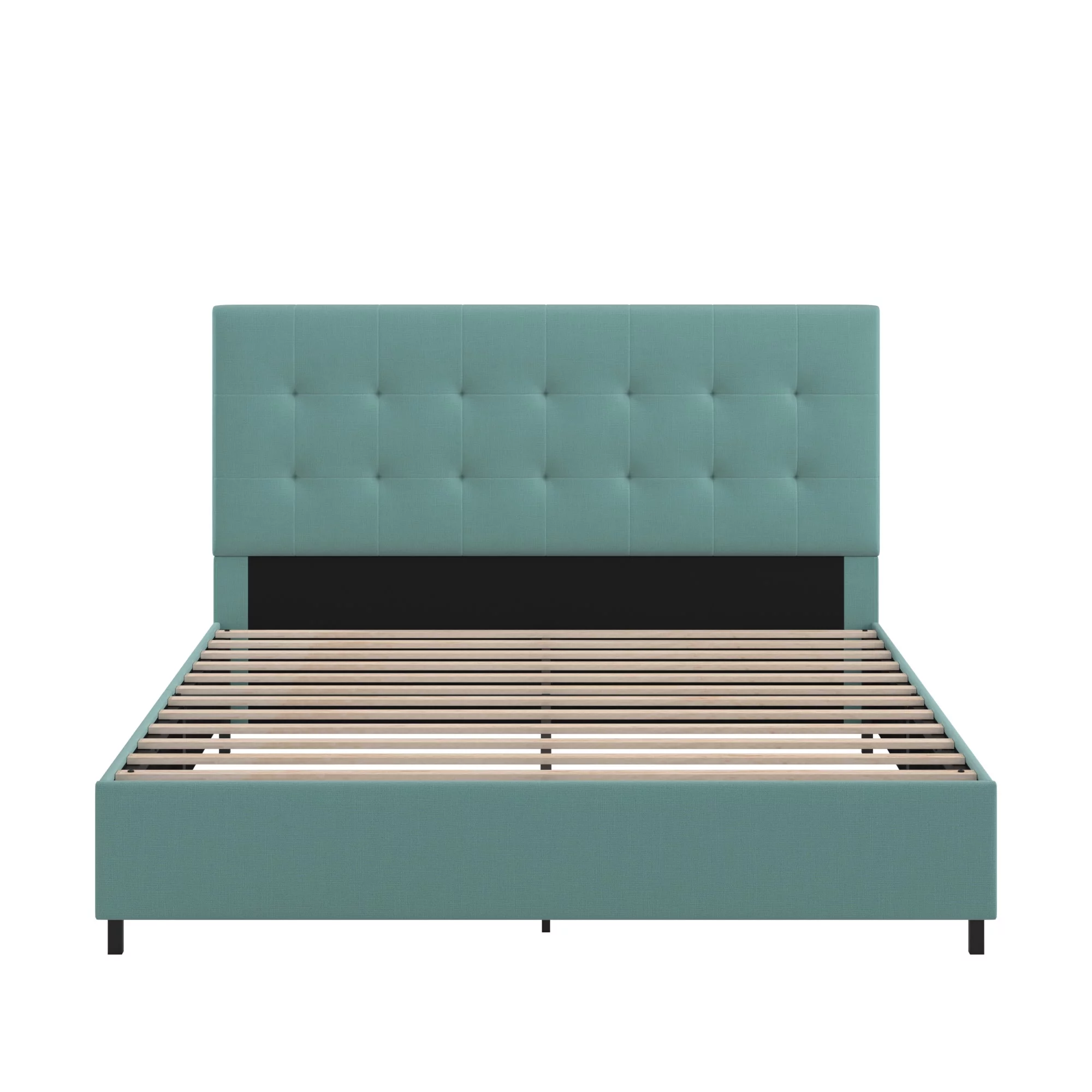 Weston Home Sophia Linen Tufted Queen Platform Bed, Blue