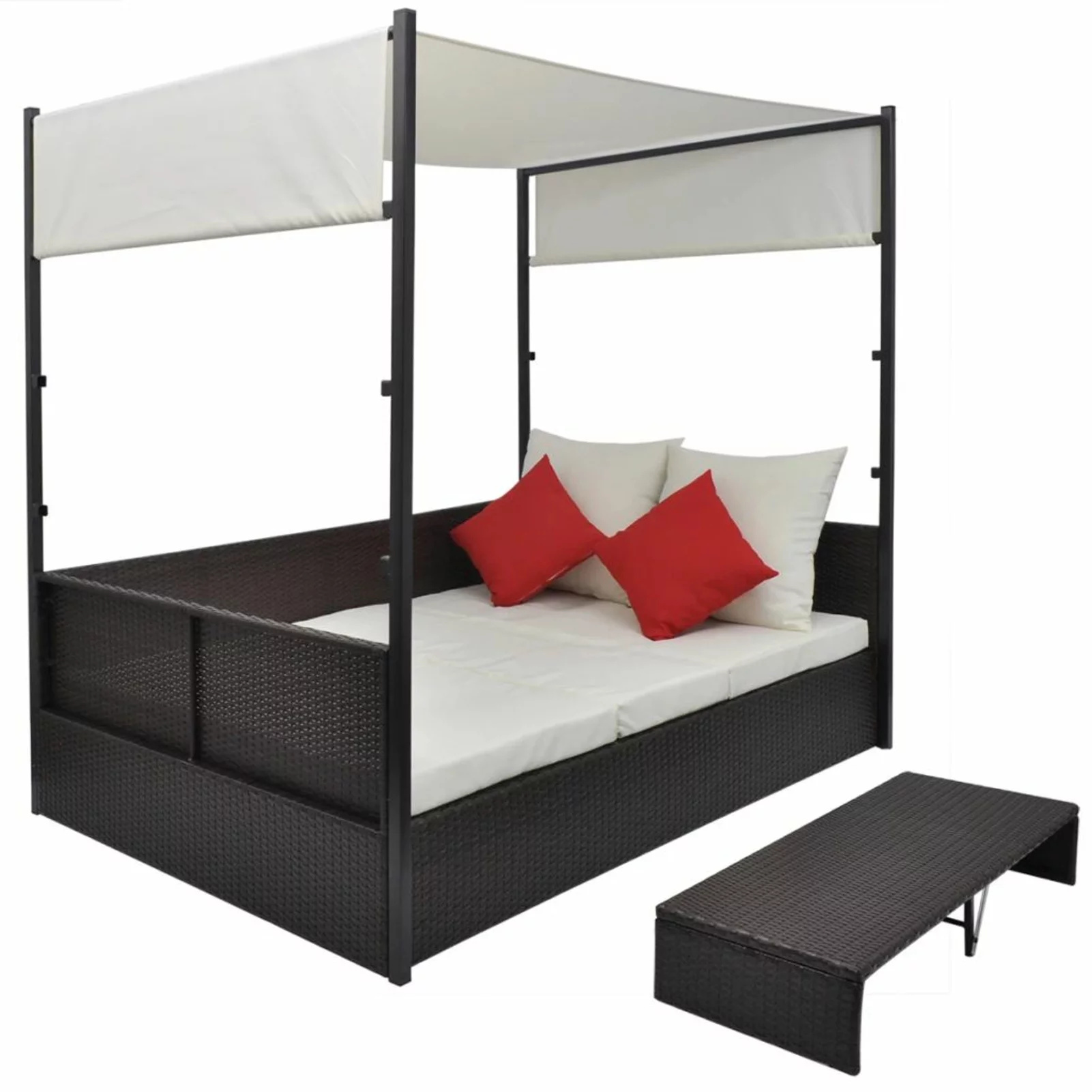 walmeck Patio Bed with Canopy Brown 74.8
