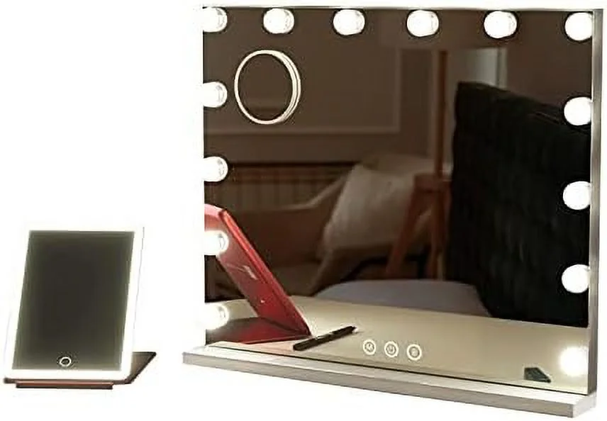 RUNFAYBIU GTU Vanity Mirror with Lights Hollywood Tabletop/Wall-Mounted Mirror with 14 Dimmable LED Bulbs for Dresser Bedroom Bathroom