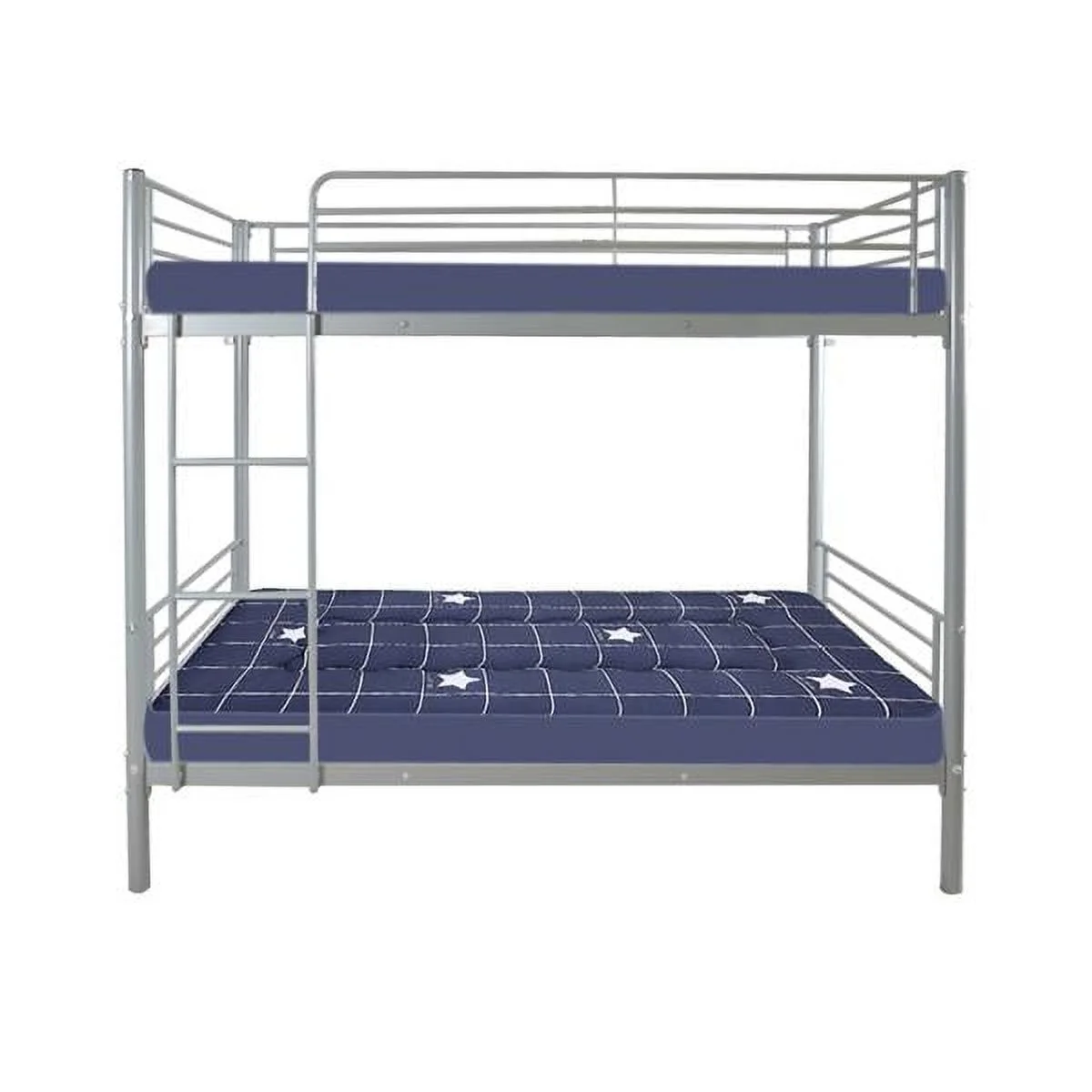 SYTHERS Gray Double-layer Iron Bed Bunk Bed Safety Bed with Ladder for Children Adult