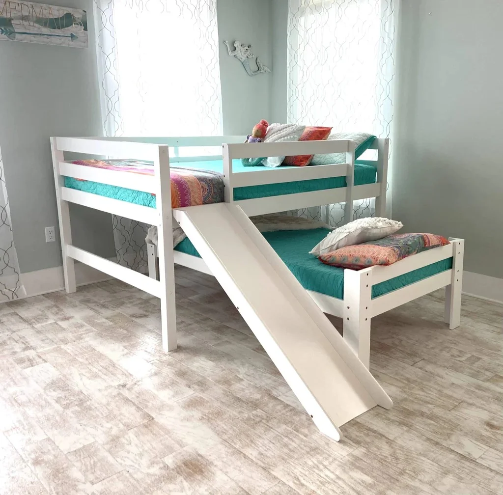 Cottage Kids Furniture Full over Twin Bunk Bed with Slide