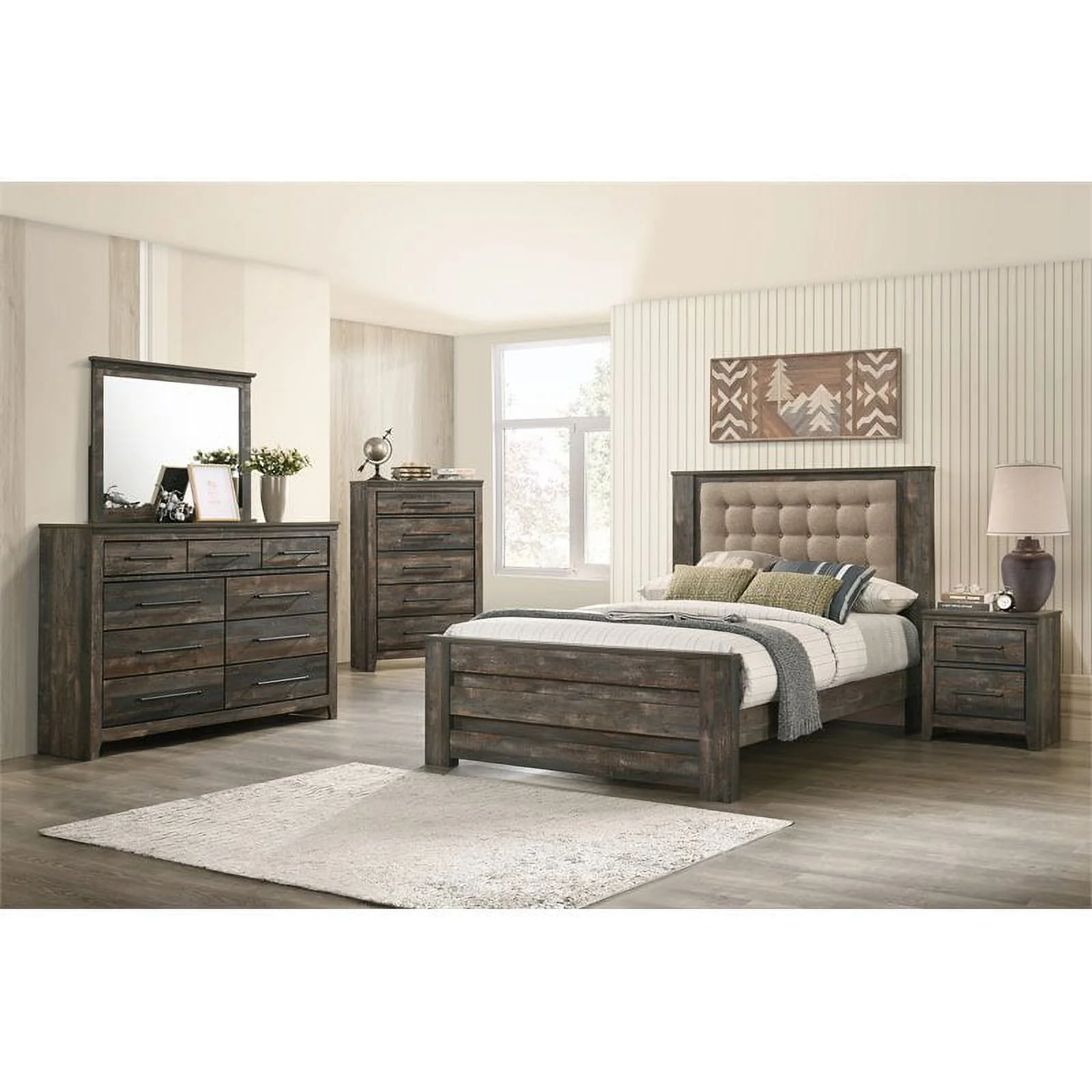 Ridgedale 4-piece Queen Bedroom Set Weathered Dark Brown and Latte