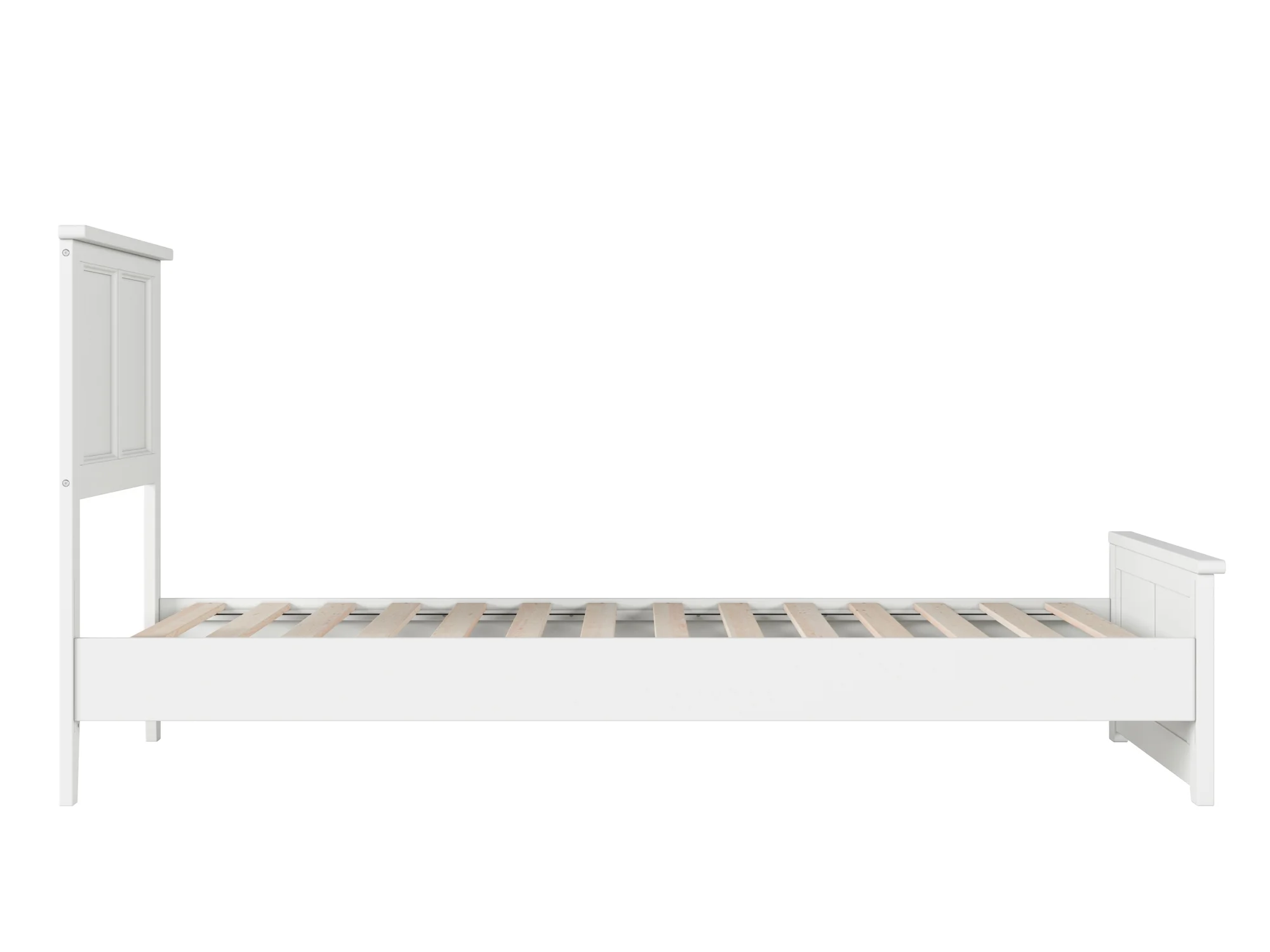 AFI Charlotte Twin XL Solid Wood Low Profile Platform Bed with Matching Footboard in White