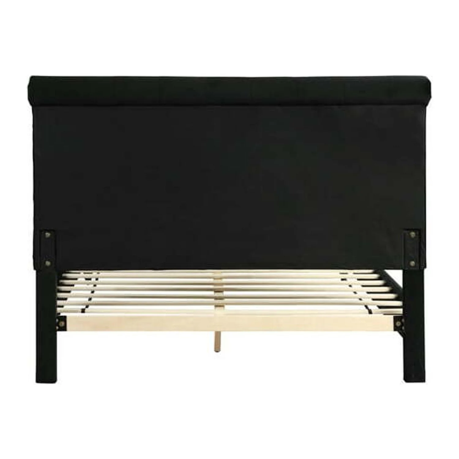Best Master Furniture Ashley Tufted Velvet Fabric Cali King Platform Bed in Black