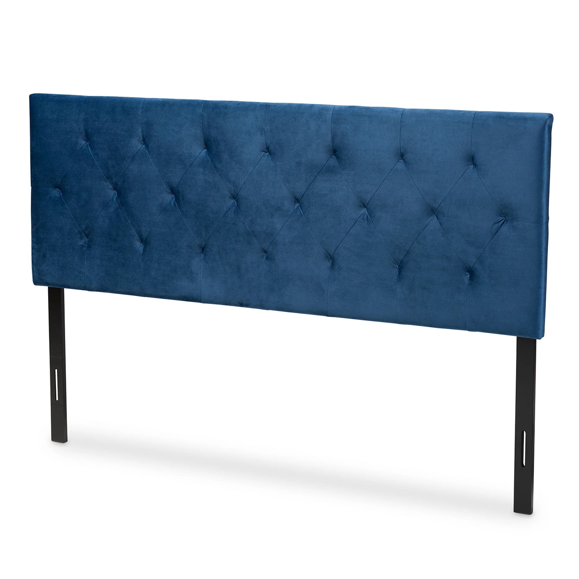 Baxton Studio Felix Modern and Contemporary Navy Blue Velvet Fabric Upholstered Full Size Headboard