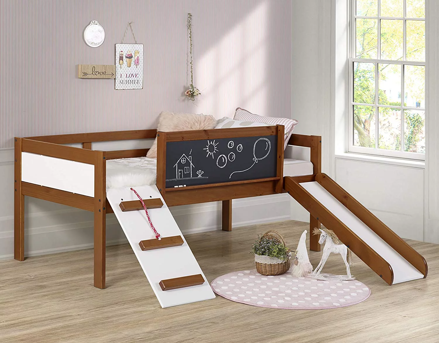 Donco Kids Pine Wood Loft Bed, Twin, Espresso