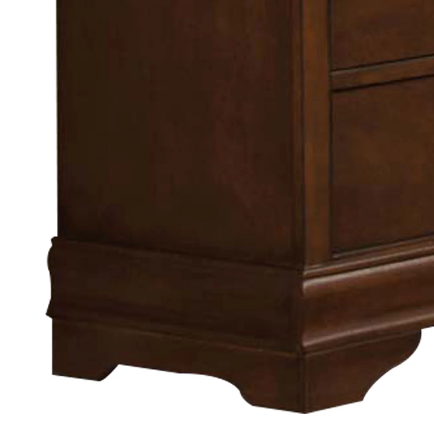 Benzara Wooden Dresser With 6 Drawers In Cherry Brown