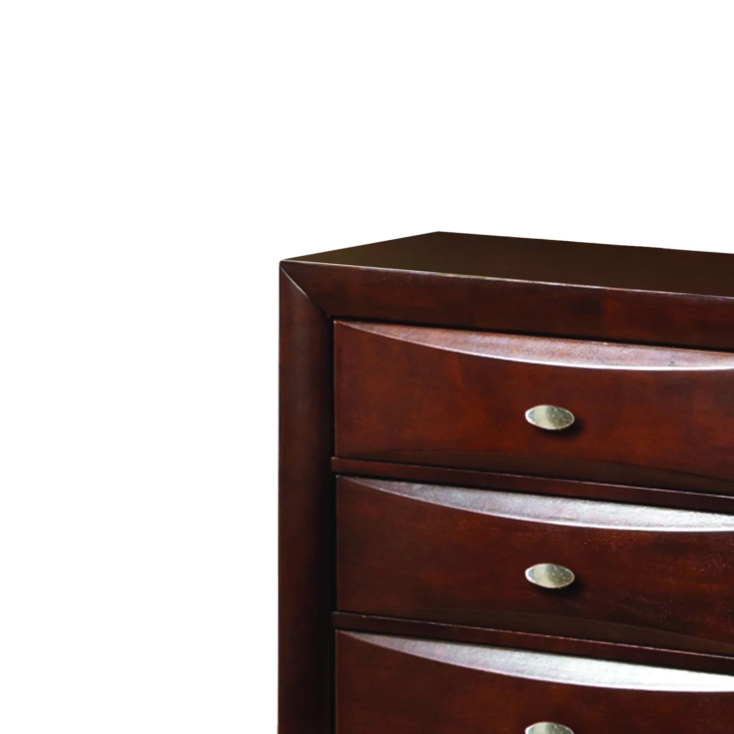 Transitional Wooden Dresser with 8 Spacious Beveled Drawers, Brown