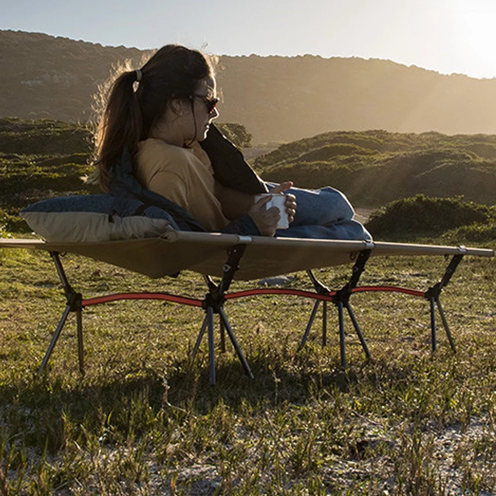 Yabuy Ultralight Portable Folding Sleeping Bed Office Siesta Noon Break Bed High-Low Dual-Purpose Aluminum Alloy Camping Hiking Sleeping Bed