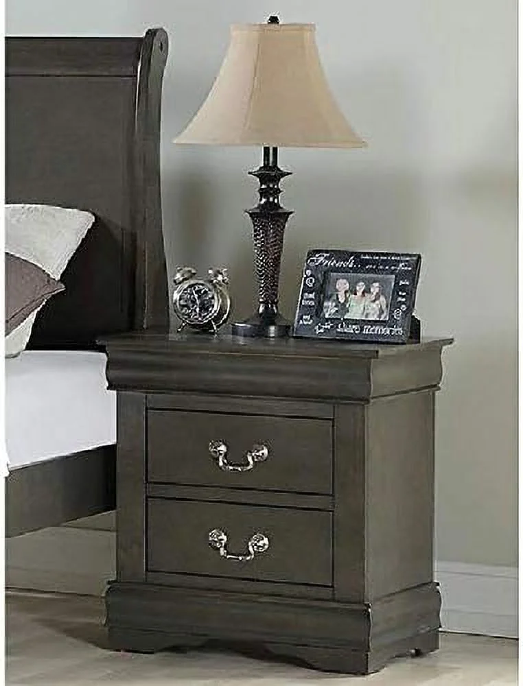 NLIBOOMLife Nightstand with 2 Drawers Small Dresser Bedside Night Stand End Table with for Bedroom Living Room College Dorm No Assembly Required (Dark Gray)