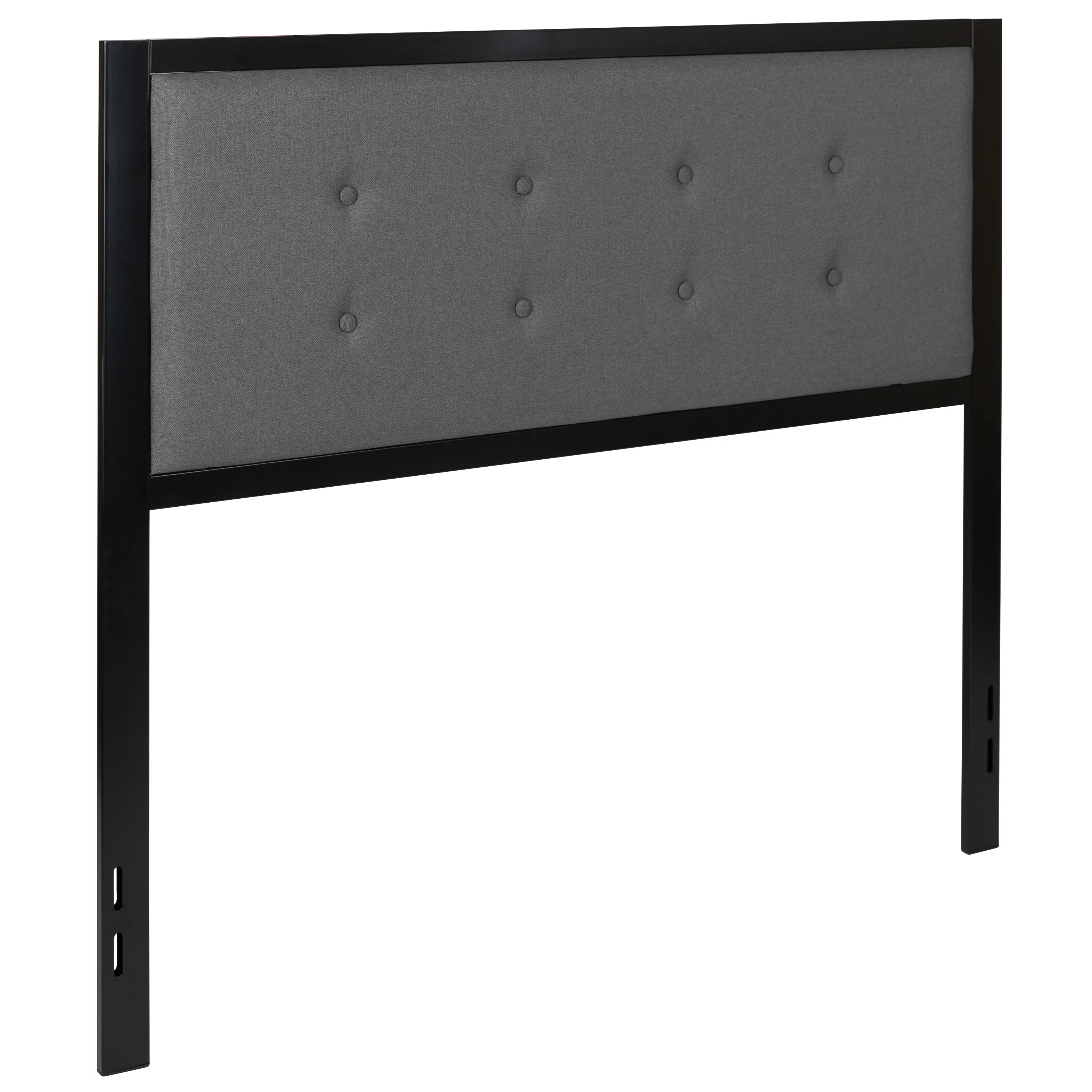 BizChair Metal Tufted Upholstered Full Size Headboard in Dark Gray Fabric