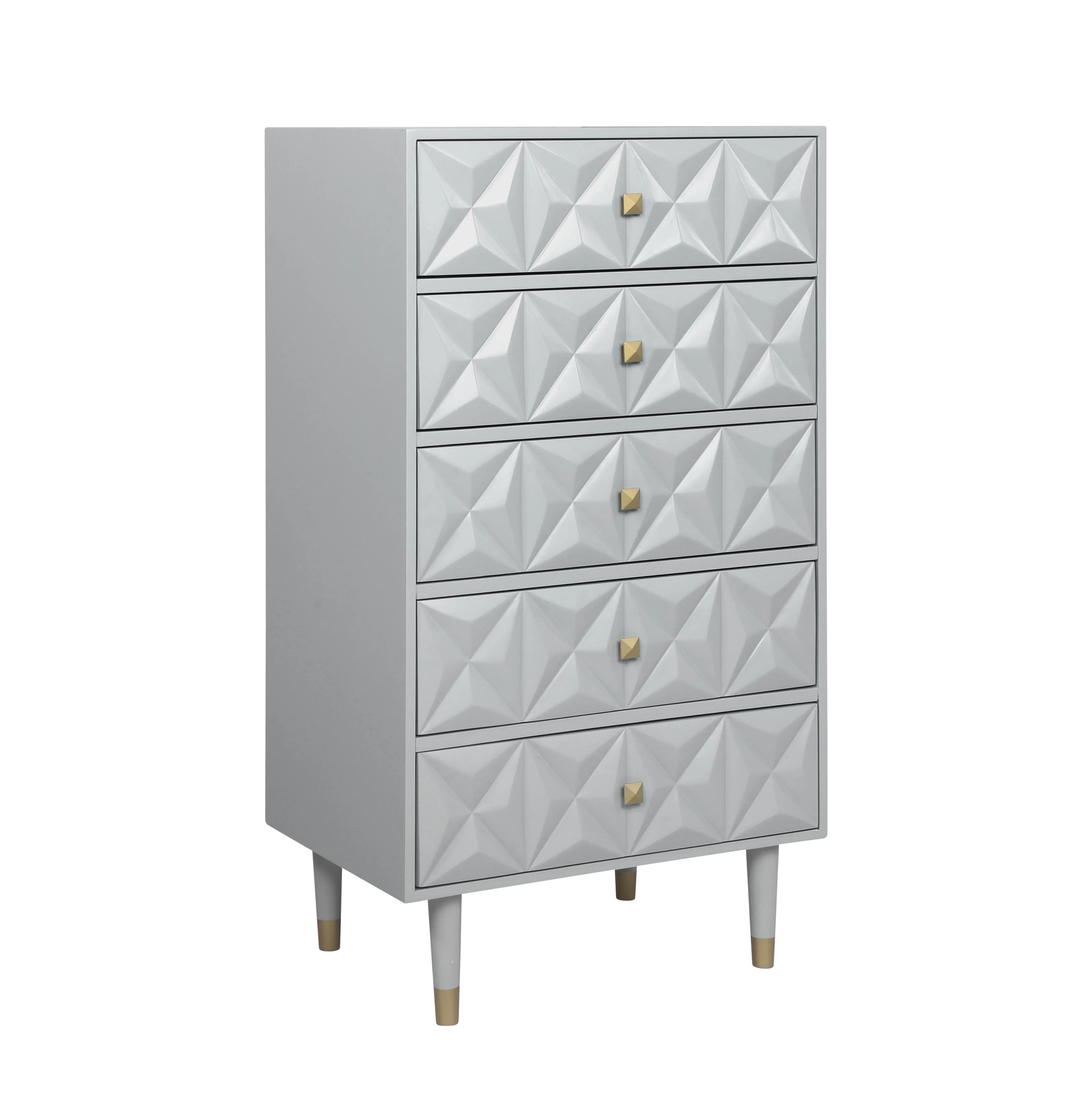 Linon 5-Drawer Geo Texture Chest, Multiple Colors
