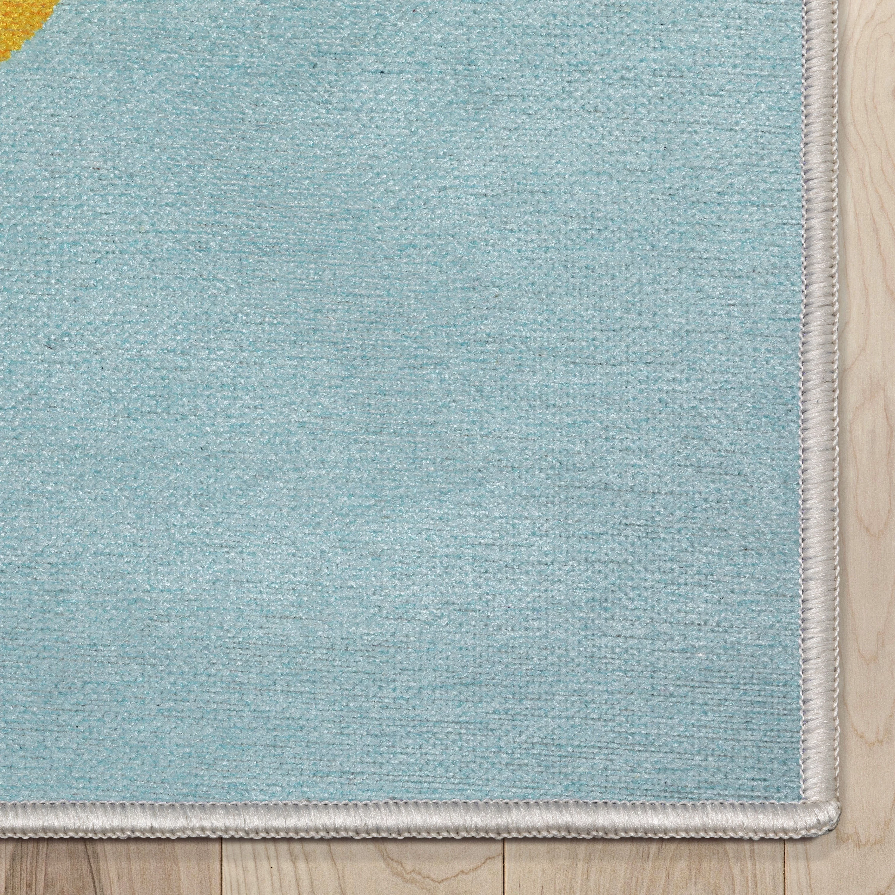 Well Woven Apollo Double Taco Modern Novelty Multi Blue 5' x 7' Easy Clean Area Rug