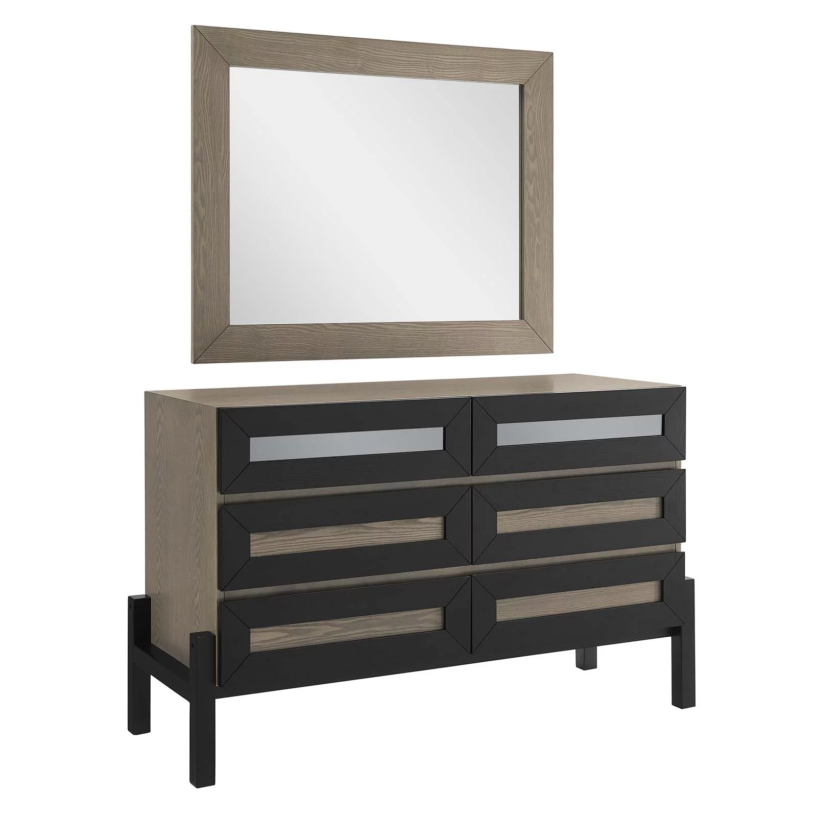 Modway Merritt Dresser and Mirror in Oak