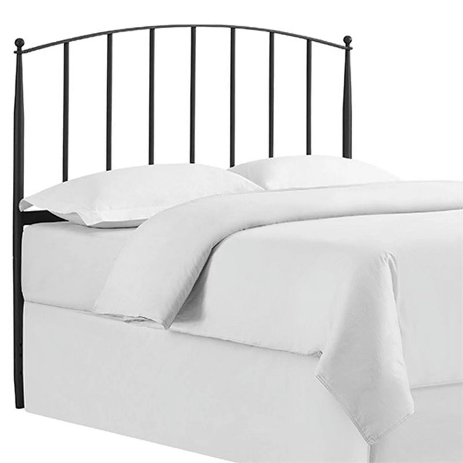Atlin Designs Modern King Metal Spindle Headboard in Charcoal Black