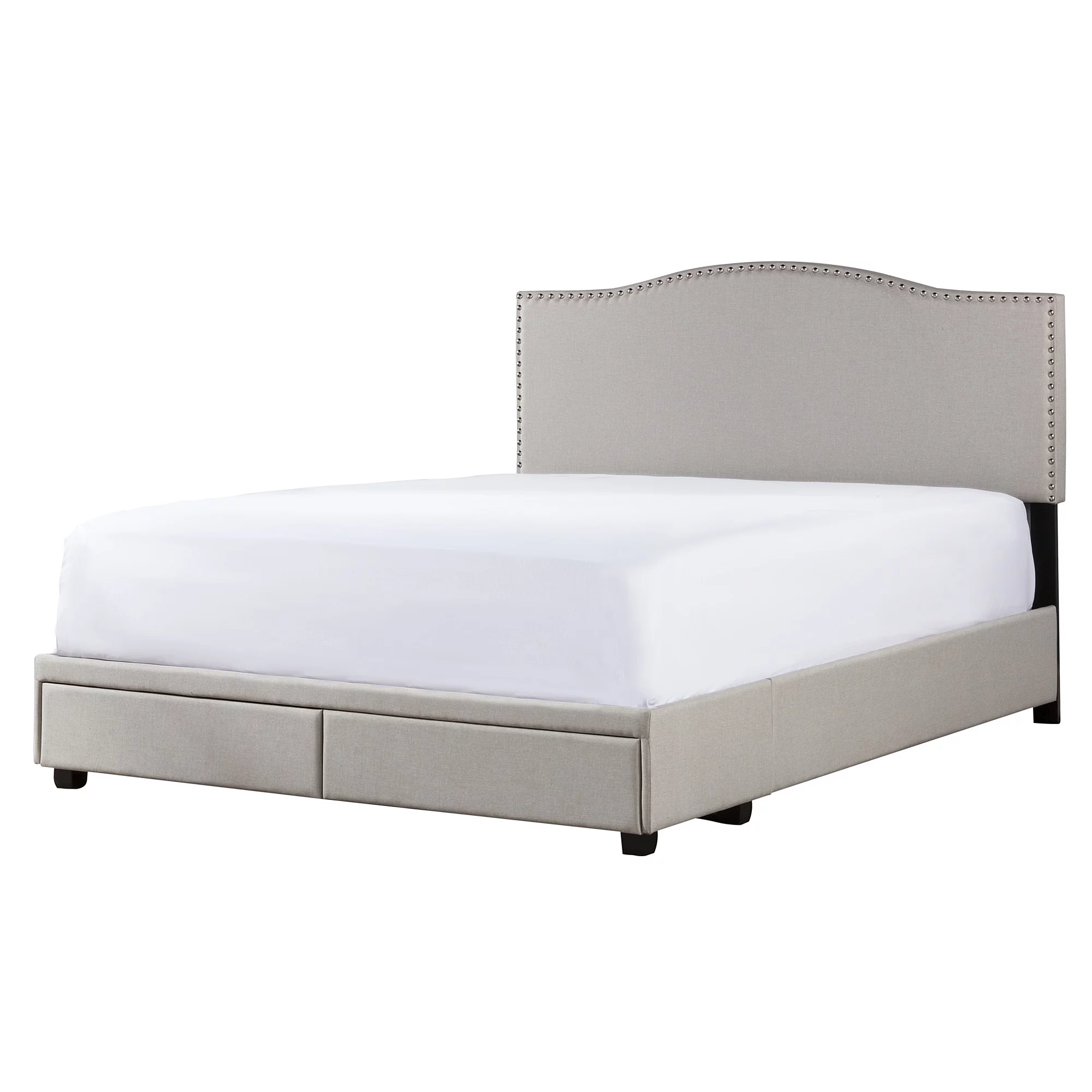 Ember Interiors Kiley King Upholstered Adjustable Storage Bed, Fog