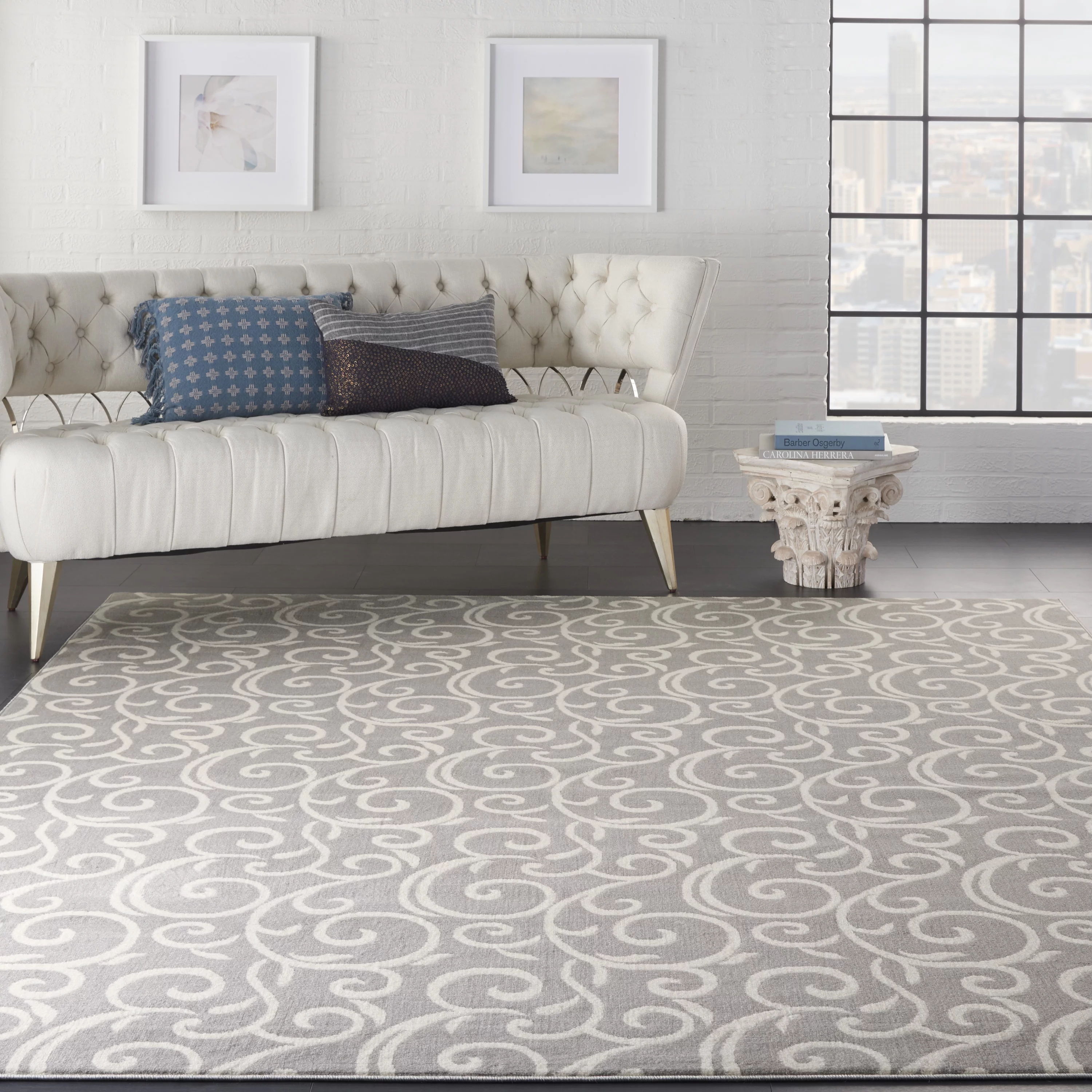 Nourison Grafix Floral Grey 7'10