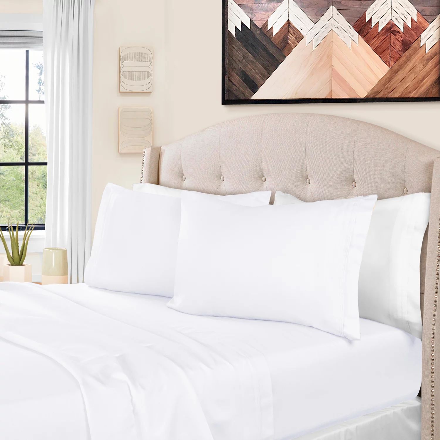 Superior 4-Piece 1500 Thread Count White Sheet Set, California King