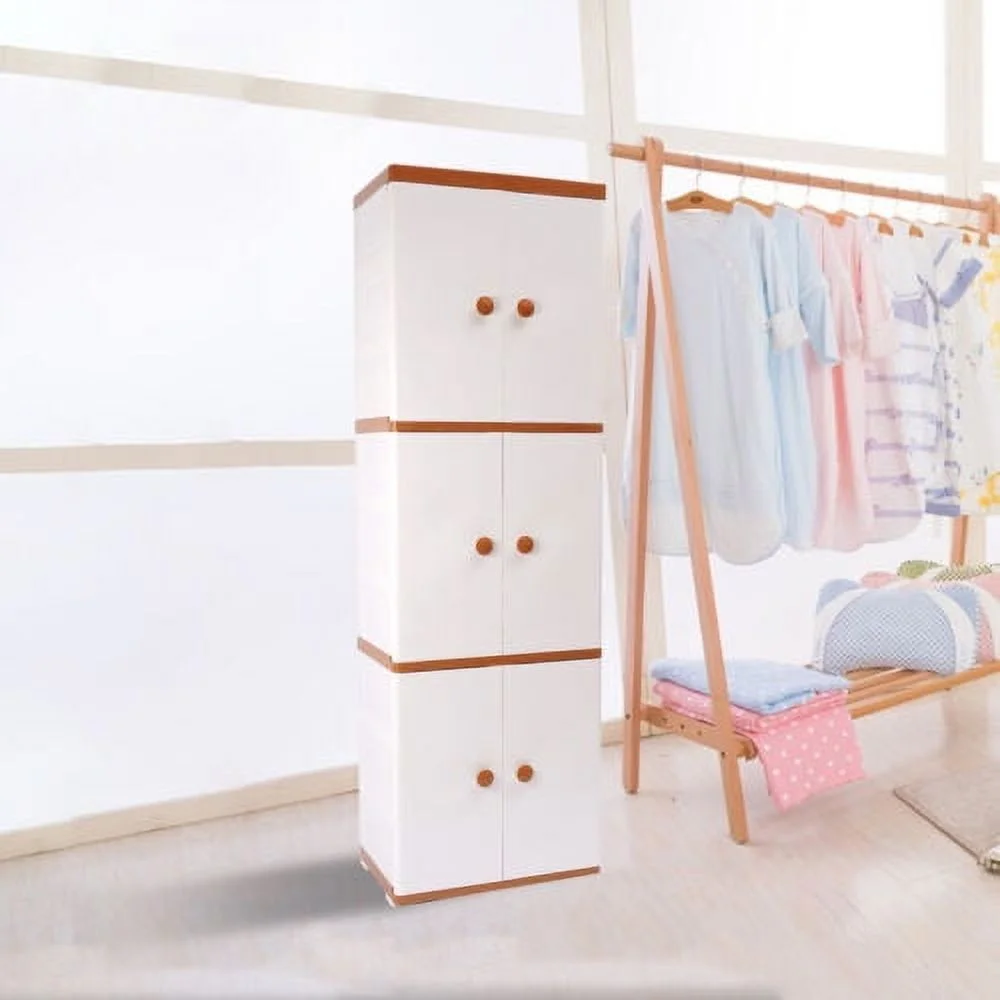 3 Tier Bedroom Storage Cabinet PP Drawer Dresser Organizer Shelf 19.7