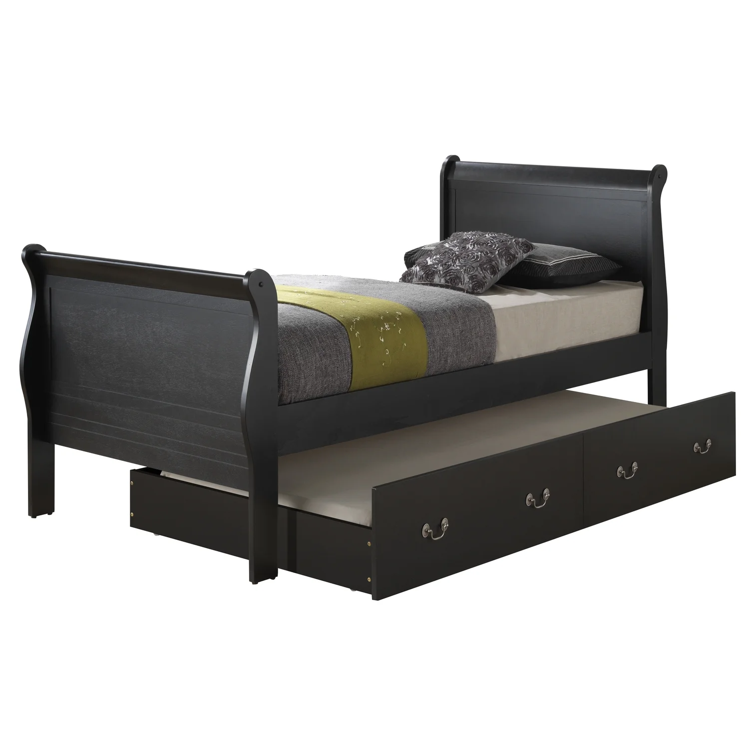 Homestock Medieval Majesty G3150G-TTB Twin Storage Bed , Black