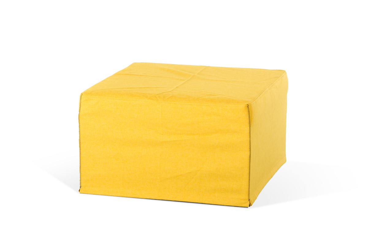 HomeRoots Decor 17-inch Yellow Fabric and Steel Ottoman Sofa Bed
