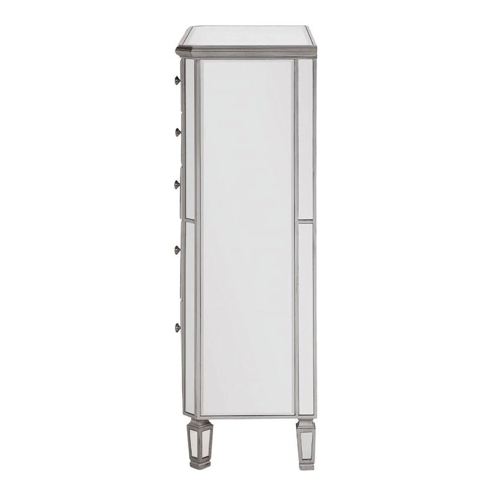 Beaumont Lane Modern 5-Drawer Solid Wood/MDF Chest in Silver