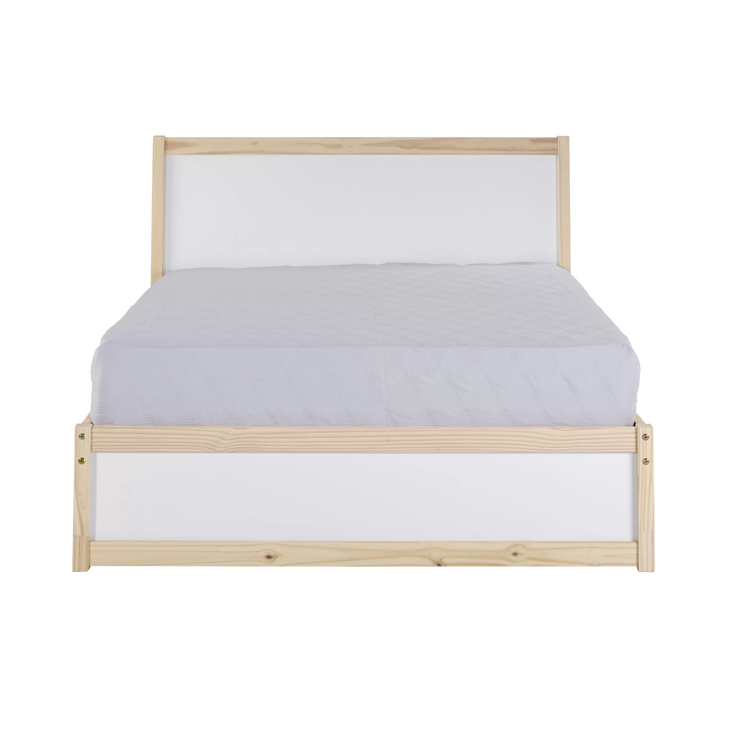 Alaterre MOD Pine Slat Bed, Full, White/Brown