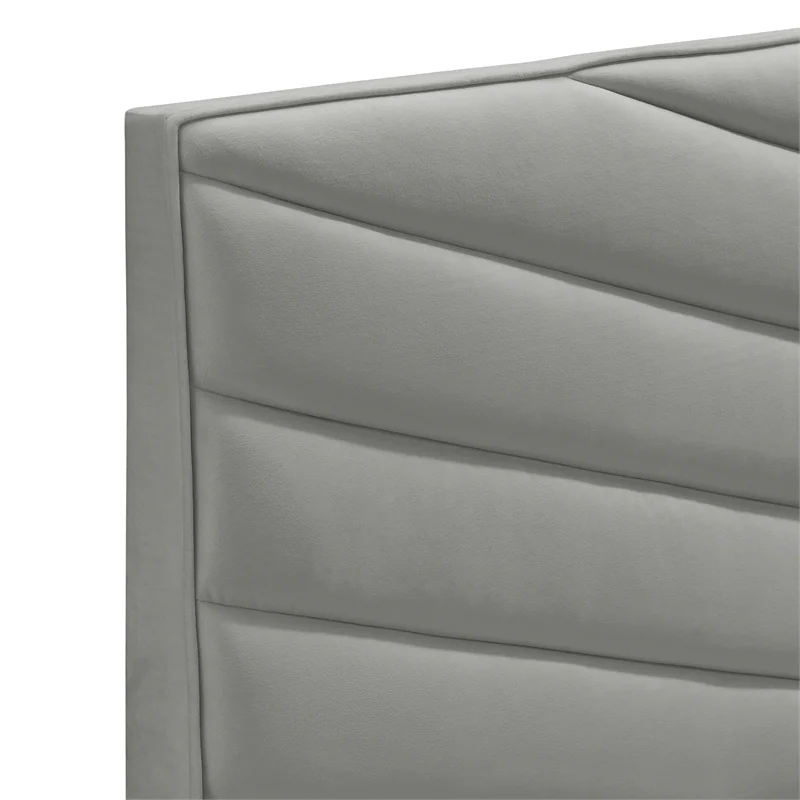 Adore Decor Sidney Upholstered Platform Bed Queen Size Gray