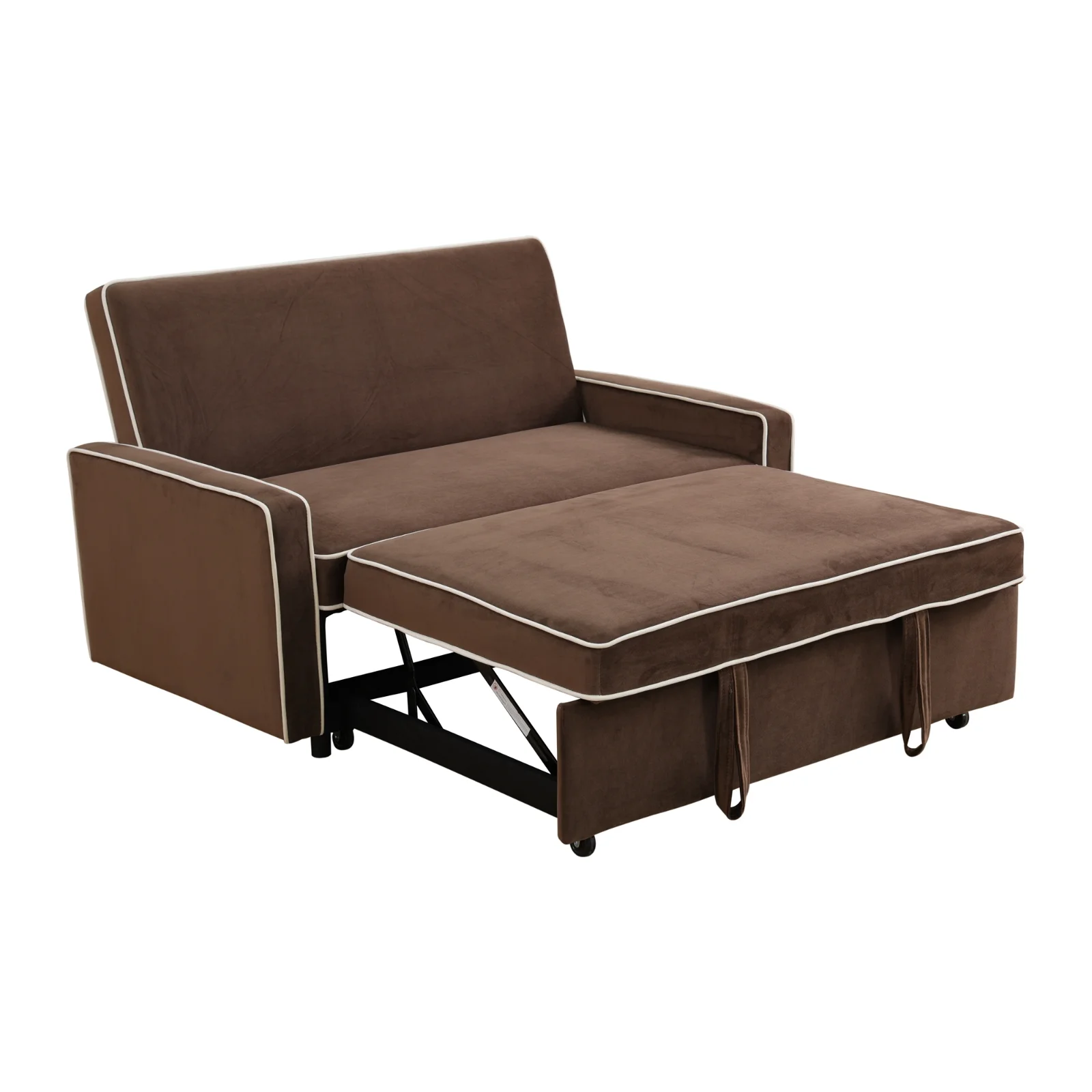 Ainehome Modern Folding Sofa Bed with Adjustable Backrest, 4-in-1 Multi-functional Convertible Ottoman Sleeper Chair Bed for Small Living Room Apartment, Brown