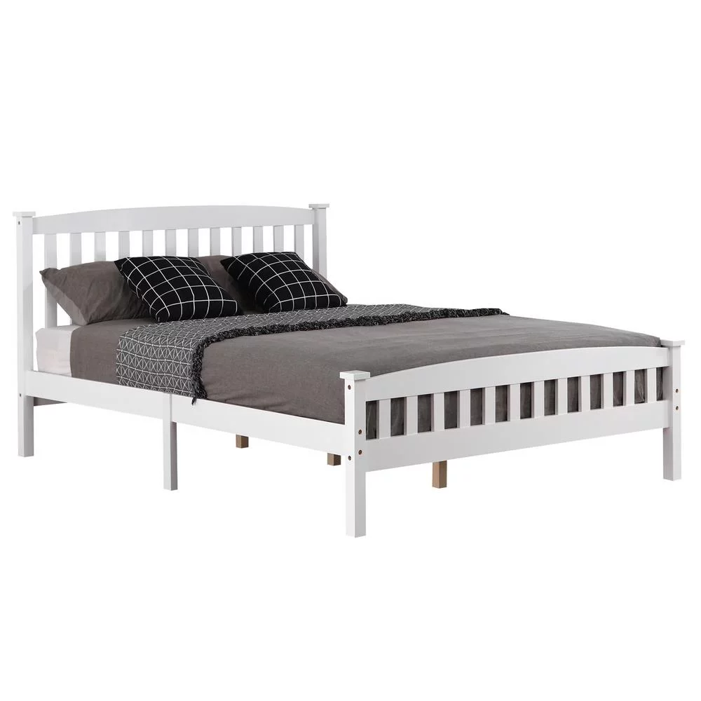 GoDecor Full Bed Frame Wood with Headboard, Solid Pine Wood Full Bed Platform,Furniture for Bedroom