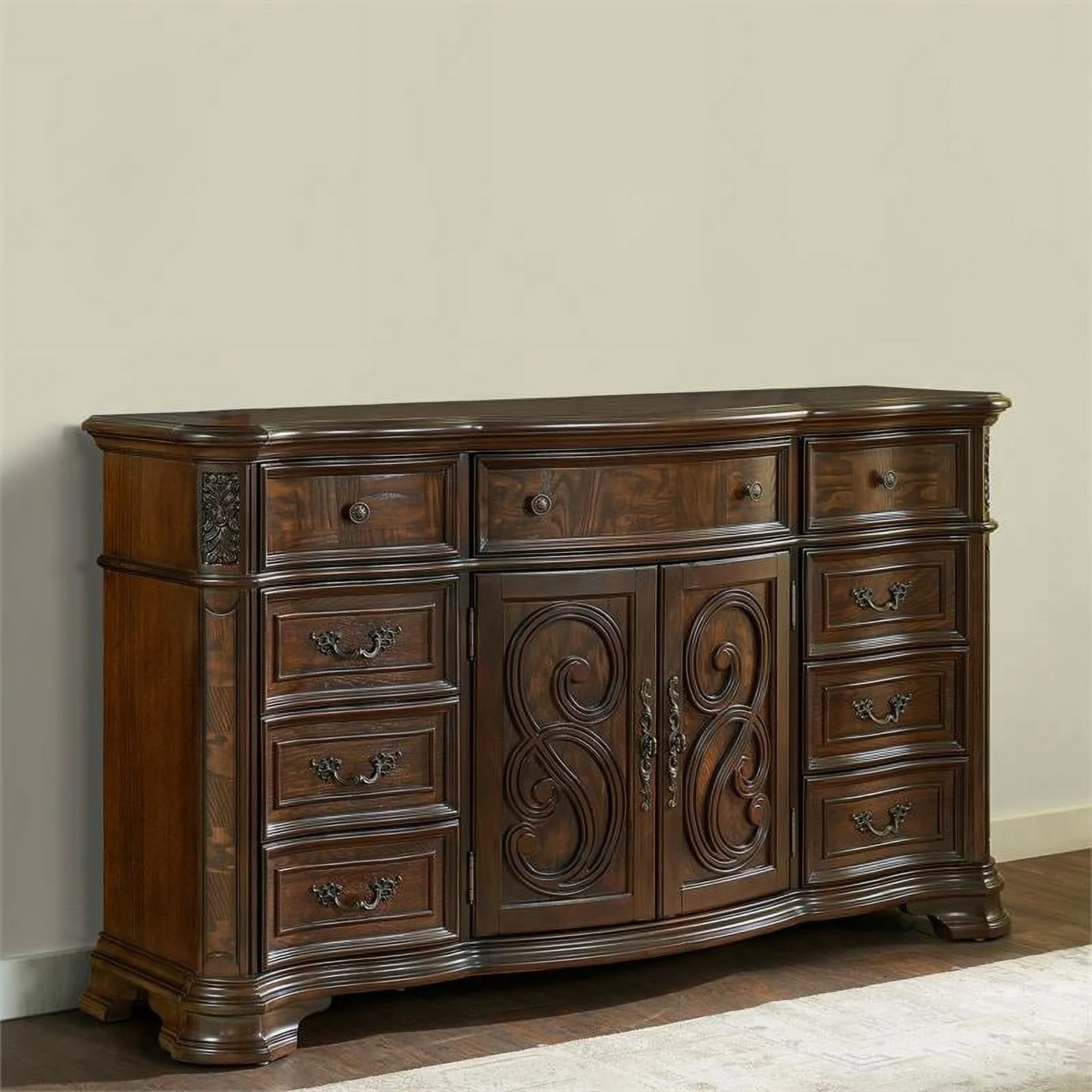 Royale Brown Cherry 9-Drawer Dresser