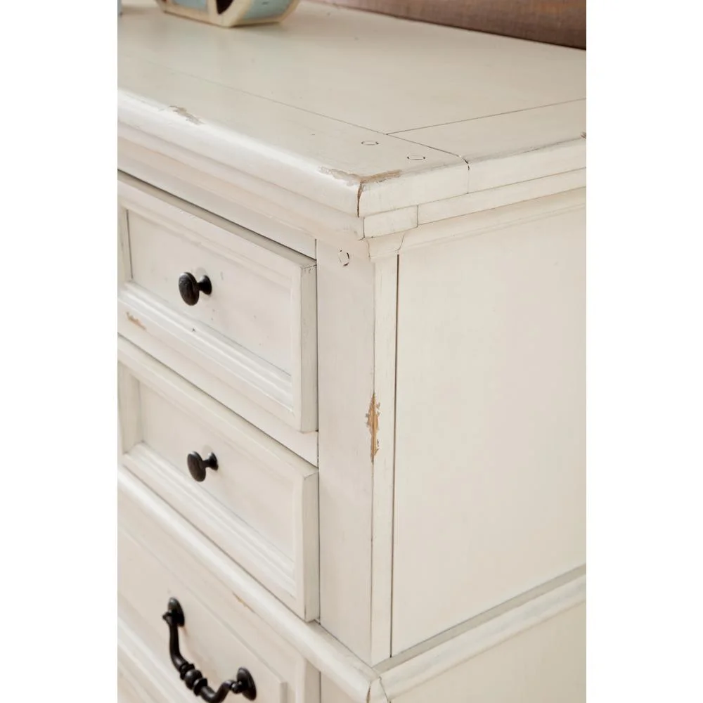 American Woodcrafters Stonebrook Antique White Wood Gentleman's Chest