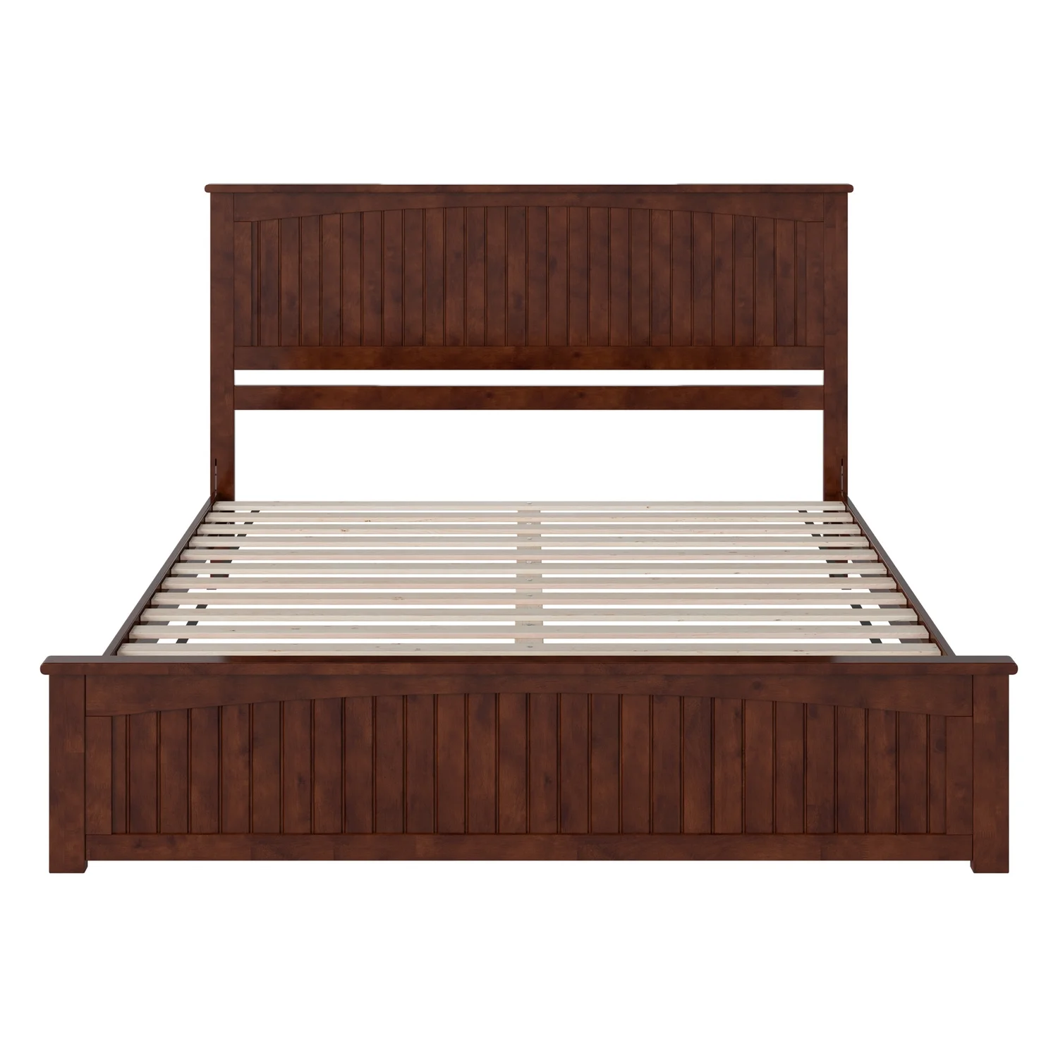 AFI Naples King Solid Wood Low Profile Platform Bed with Matching Footboard, Walnut