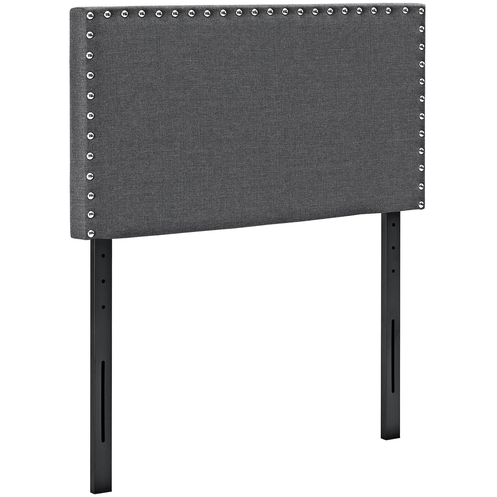 Modern Contemporary Urban Design Bedroom Twin Size Headboard, Grey Gray, Metal Steel