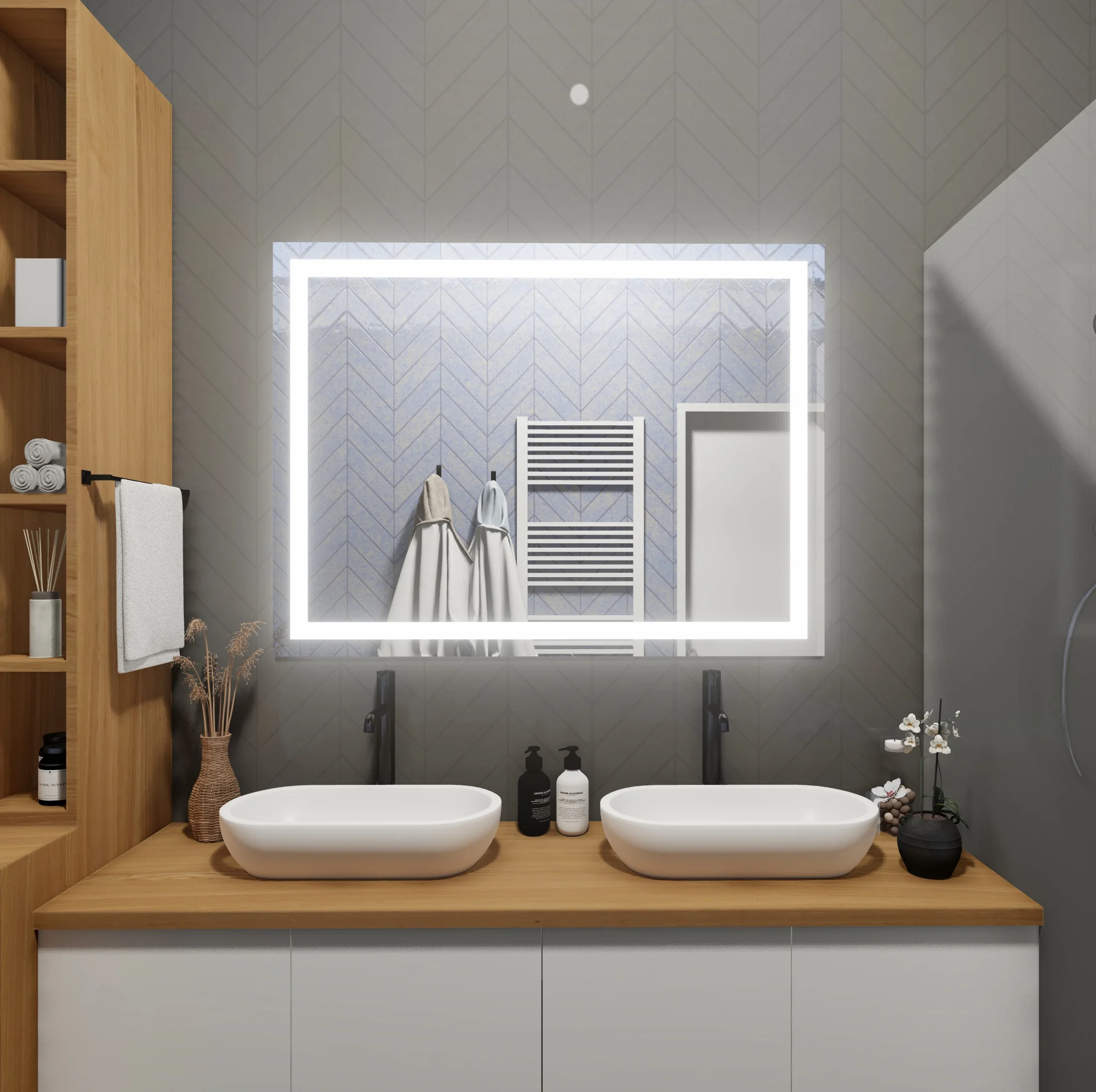 LED Front-Lighted Bathroom Vanity Mirror: 60