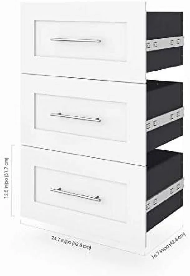 KHBIULIFE Pur 3-Drawer set for 25\u201C unit in White
