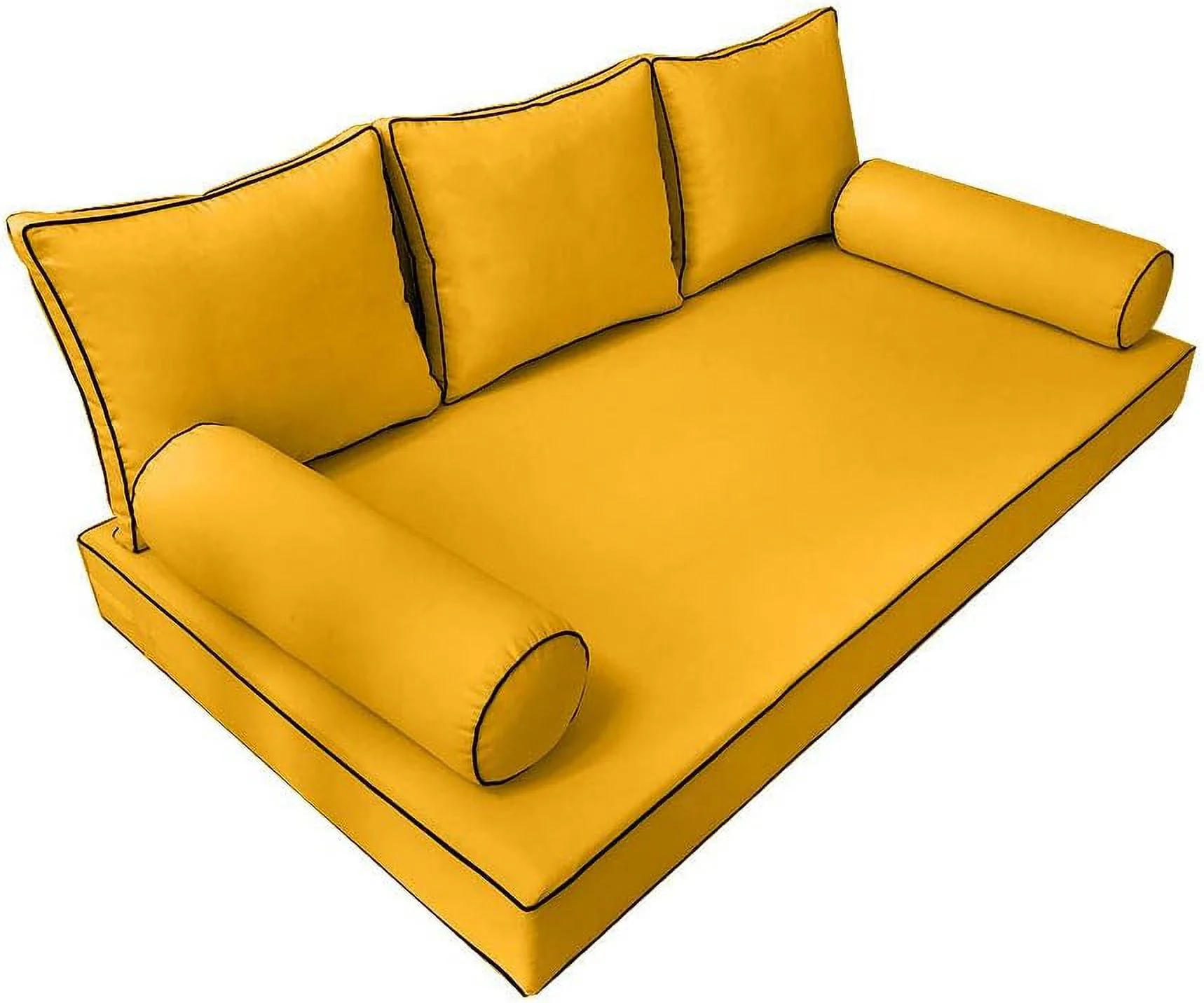 Style3 6PC Contrast Pipe Outdoor Daybed Mattress Bolster Pillow Fitted Sheet Cover Full Size AD108