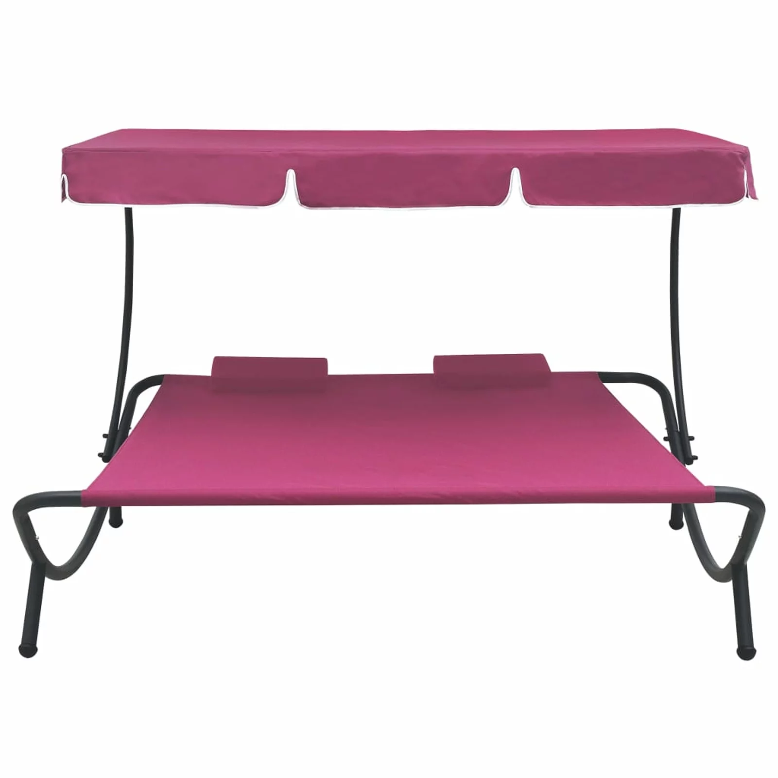 Outdoor Bed with Canopy and Pillows Pink