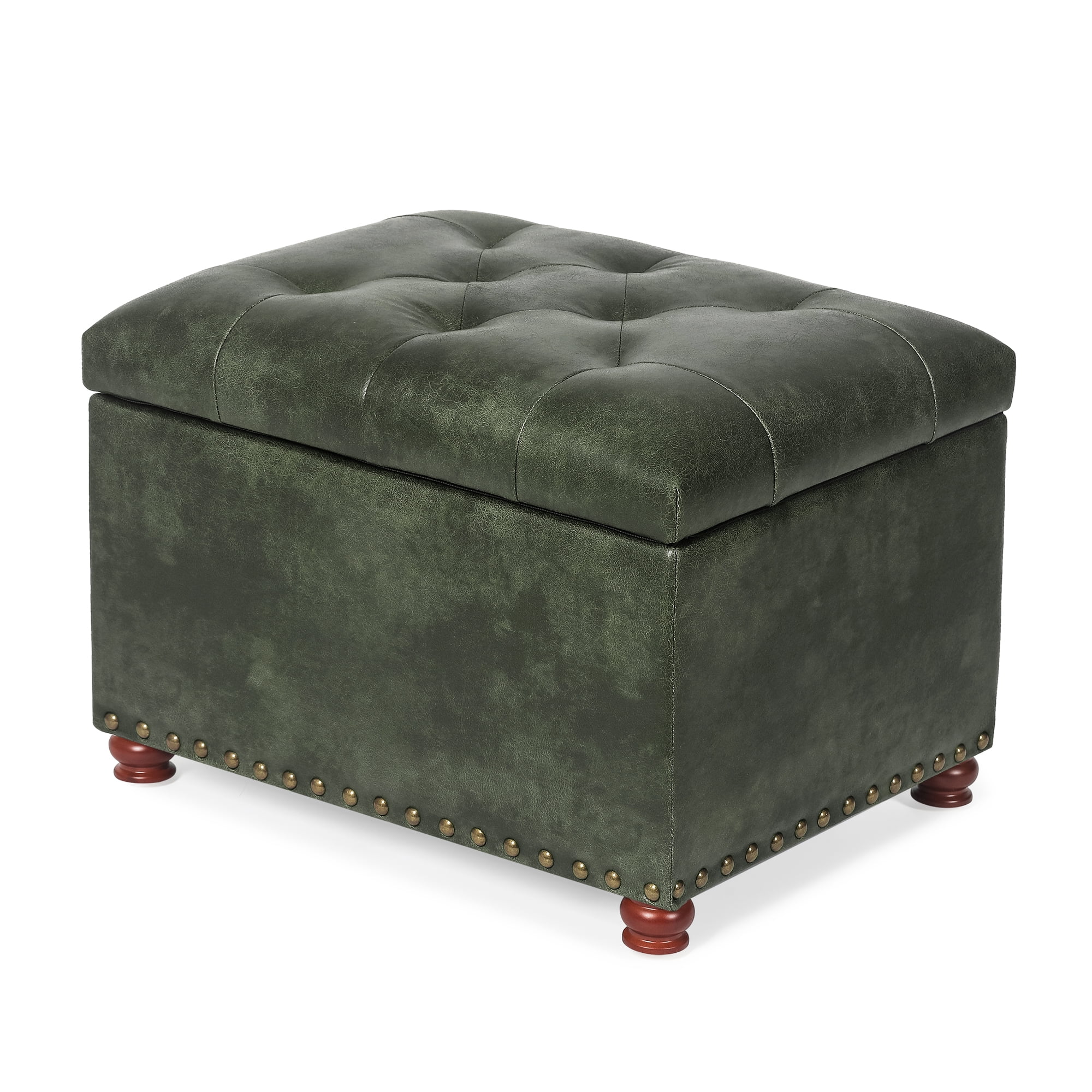 Homebeez Storage Ottoman Bench Foldable Seat Footrest Shoe Bench End of Bed Storage with Hinges for Living Room Bedroom Office Couch Entryway