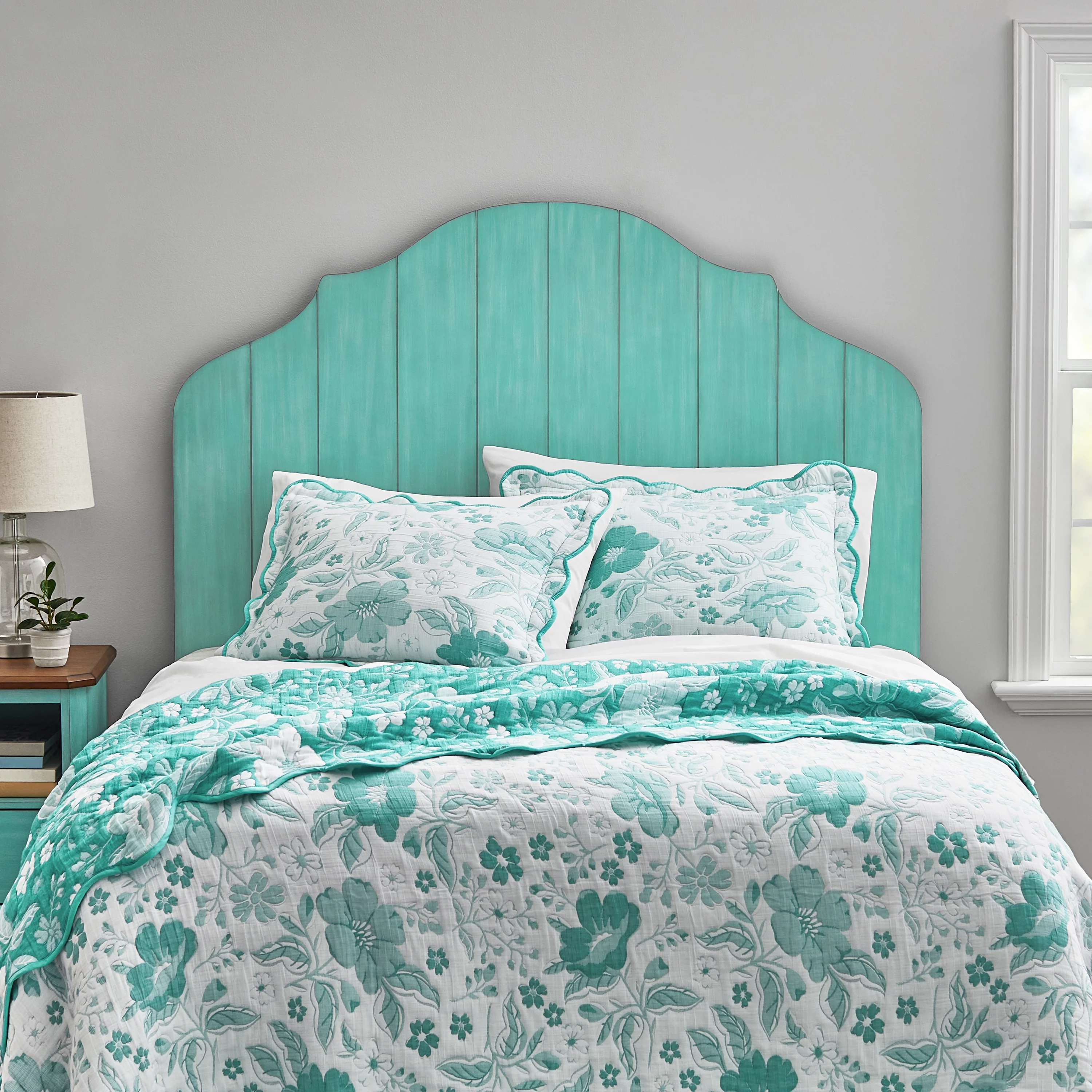 The Pioneer Woman Queen Headboard Made With Solid Wood Frame, Teal