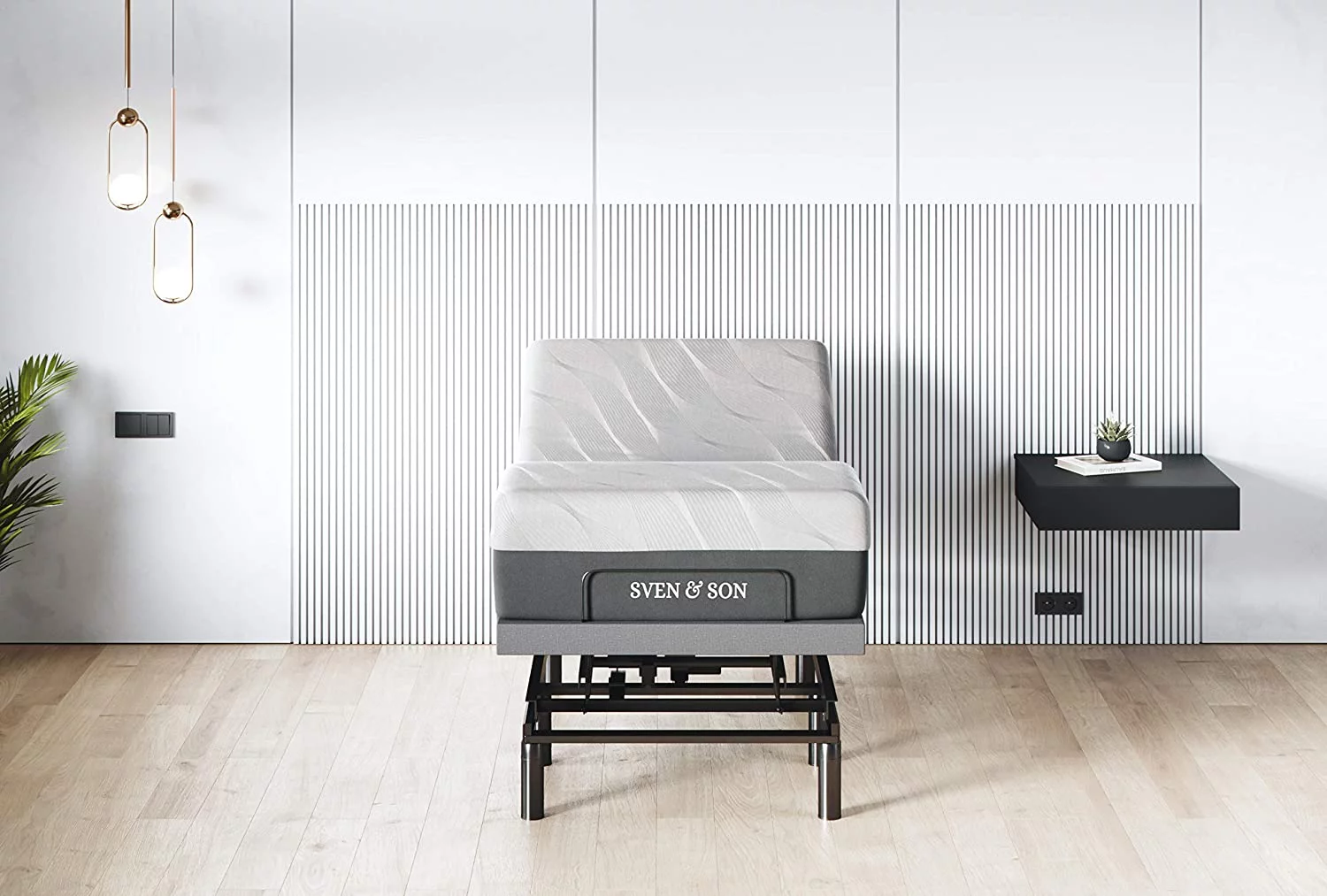 & Son Full Adjustable Bed Base Frame (Head Tilt) + 10\u201D Luxury Cool Gel Memory Foam Mattress  Head & Foot USB Ports  Zero Gravity  Interactive Dual Massage  Wireless  Classic