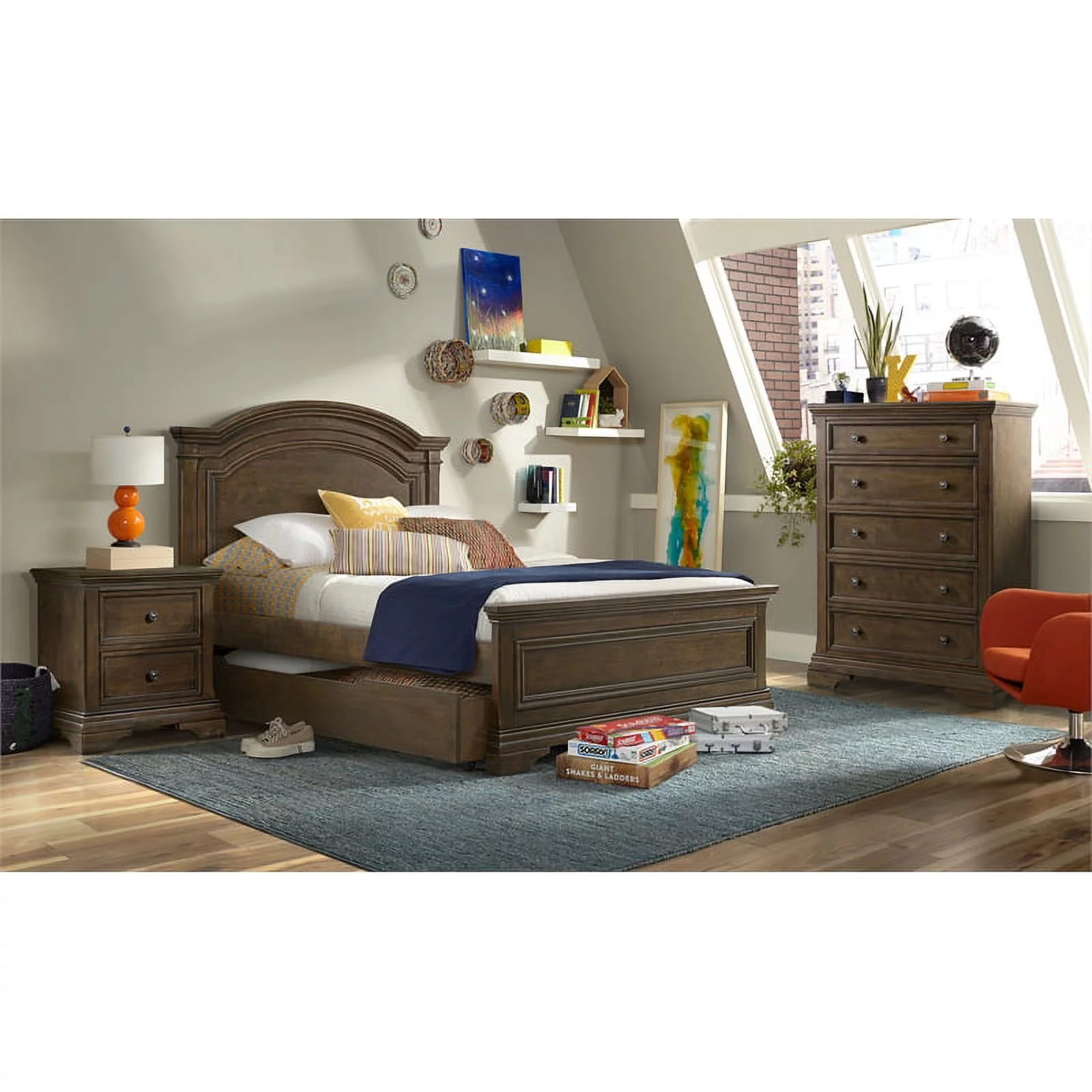 Westwood Design Olivia Traditional Wood Full Size Bed Rails in Rosewood Brown