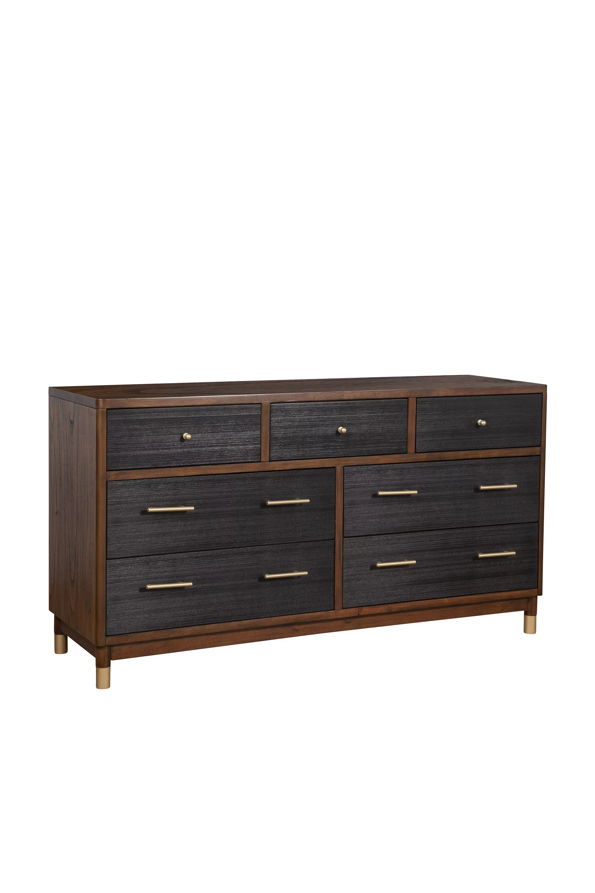 Alpine Furniture Belham 7 Drawer Wood Dresser in Dark Walnut (Brown)