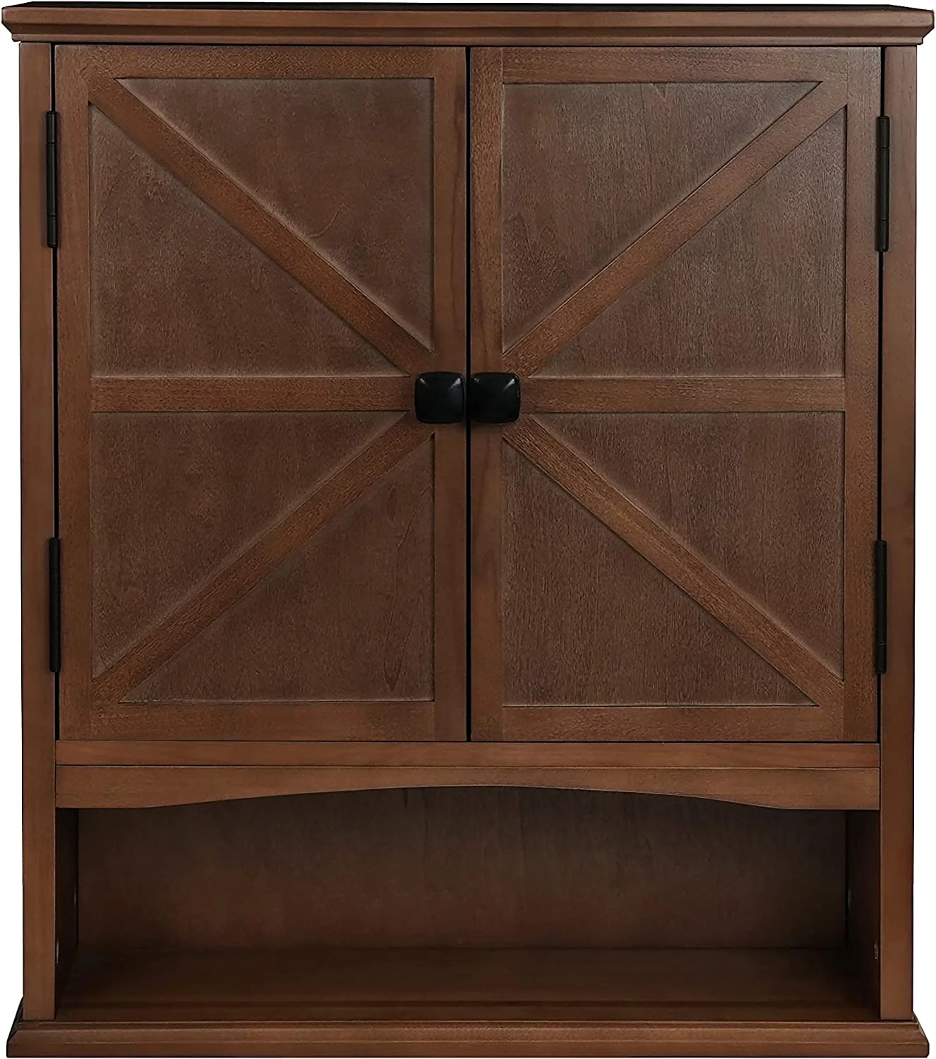 CONSDAN Bathroom Wall Cabinet, Wood Cabinet Wall Mounted, USA Grown Solid Poplar Hardwood Structure Hanging Wall Storage Cabinet Over The Toilet, Medicine Cabinet with Two Doors and Shelves