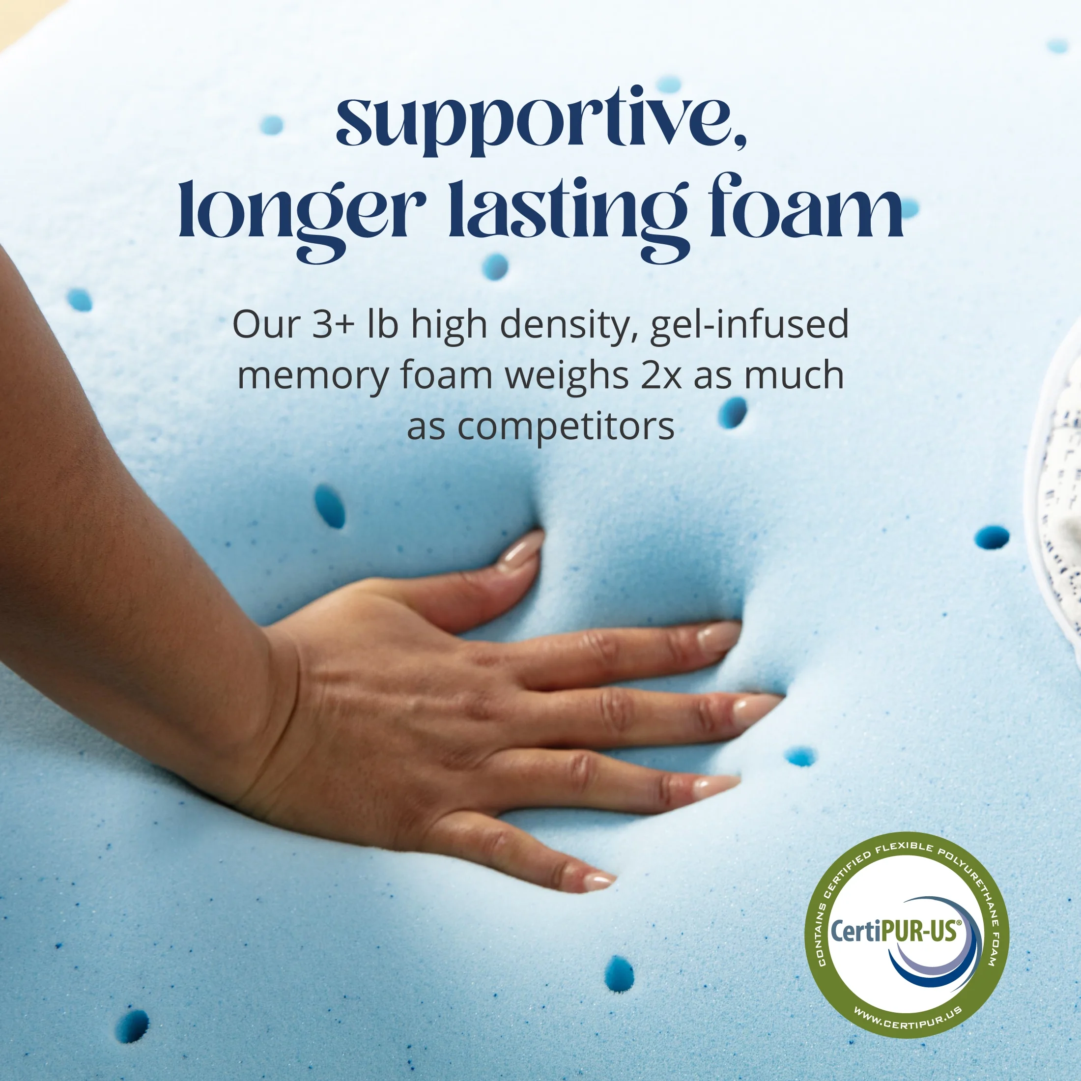 Viscosoft Select High Density Mattress Topper - King Size - 2 Inch - High Density, Breathable Memory Foam