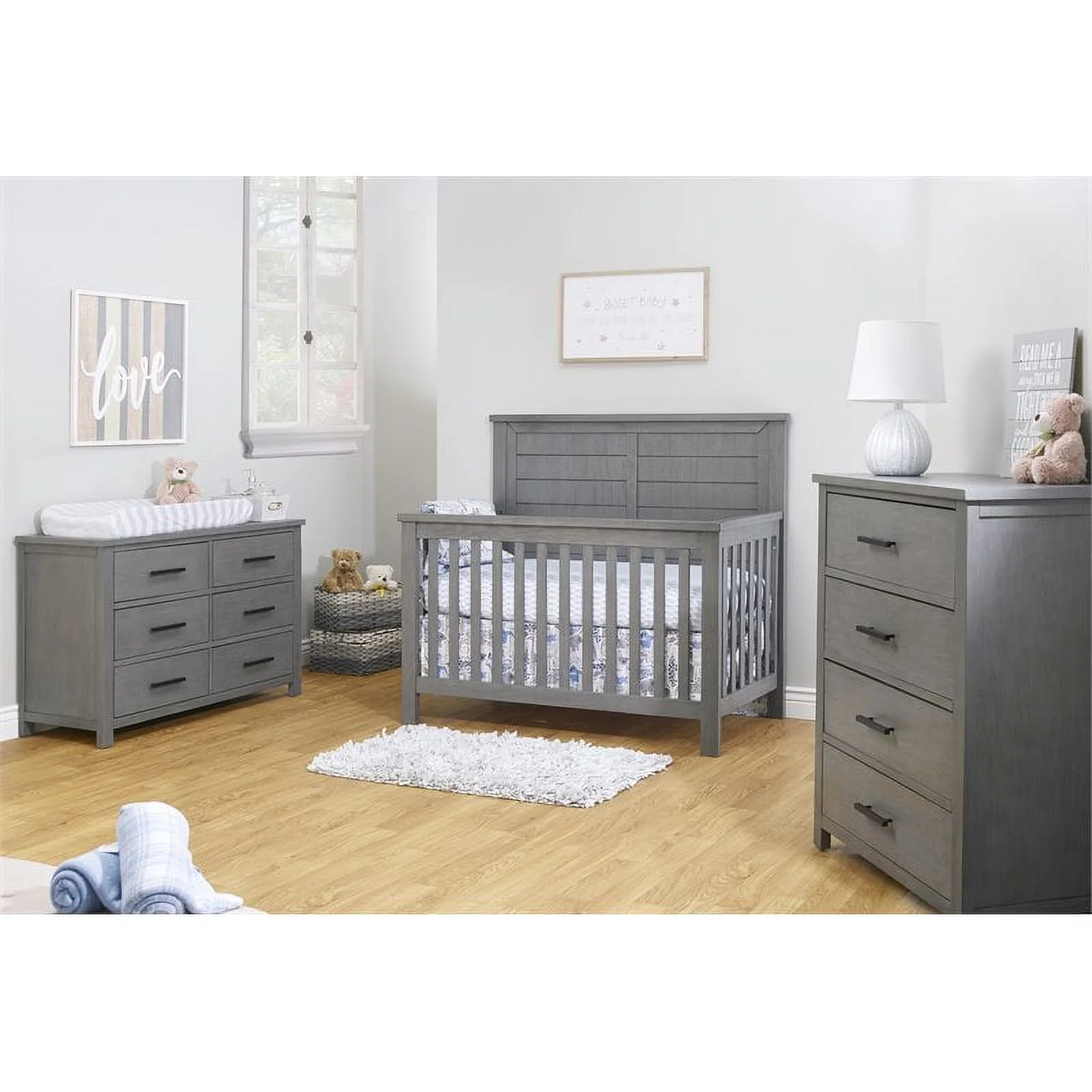 Sorelle Furniture Westley Wood Crib for Child's Nursery in Grigio Gray