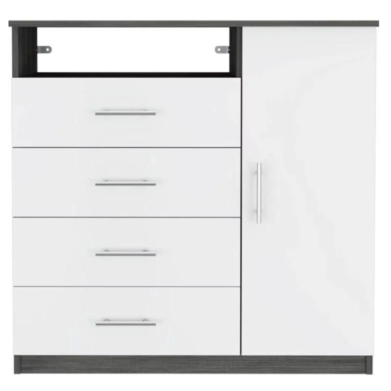Home Square 2-Piece Set with Peru 4 Drawer Dresser & Lisboa Armoire