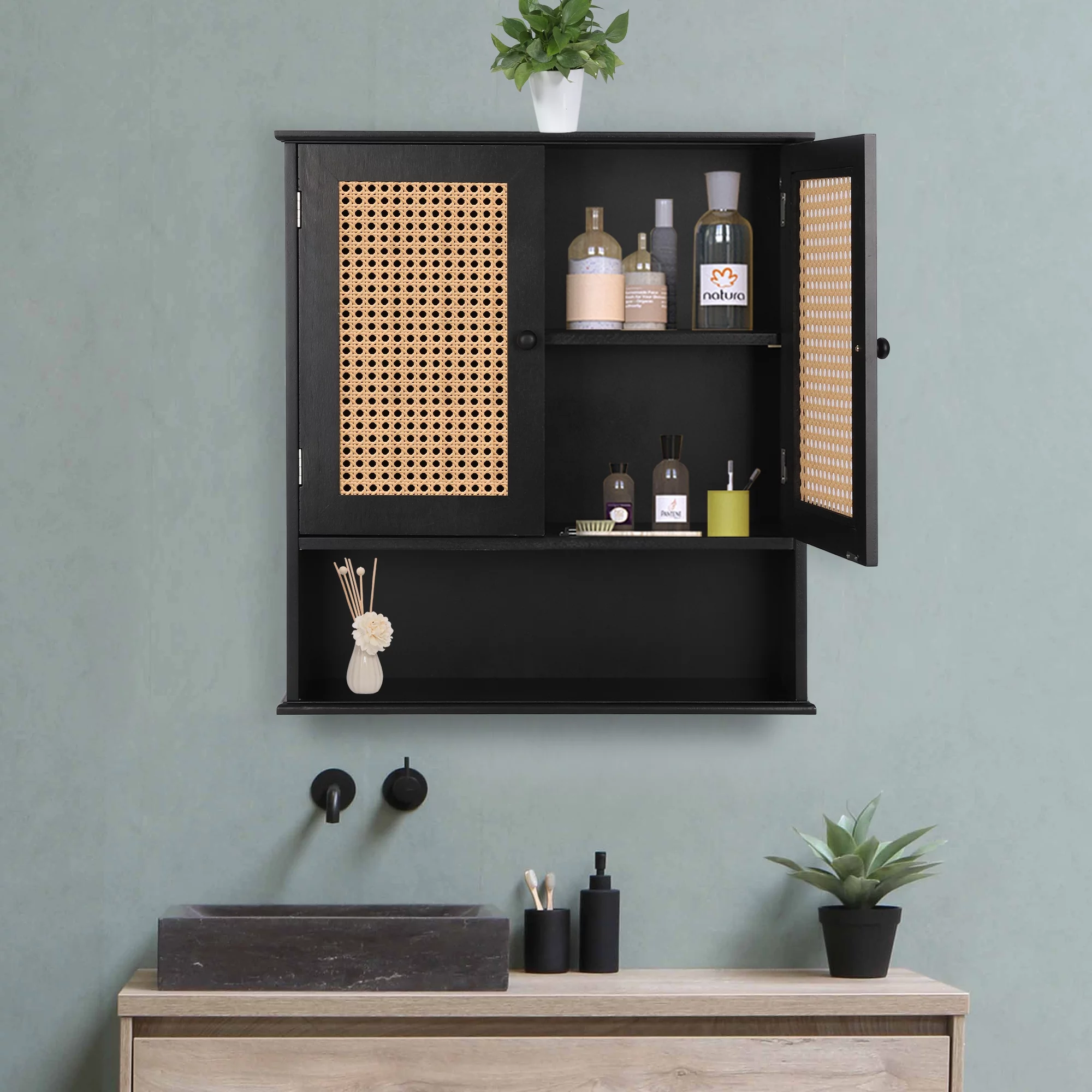 Chicgrowth 21.45” Bathroom Wall Cabinet With Storage Wall Storage for Bathroom Kitchen Living Room