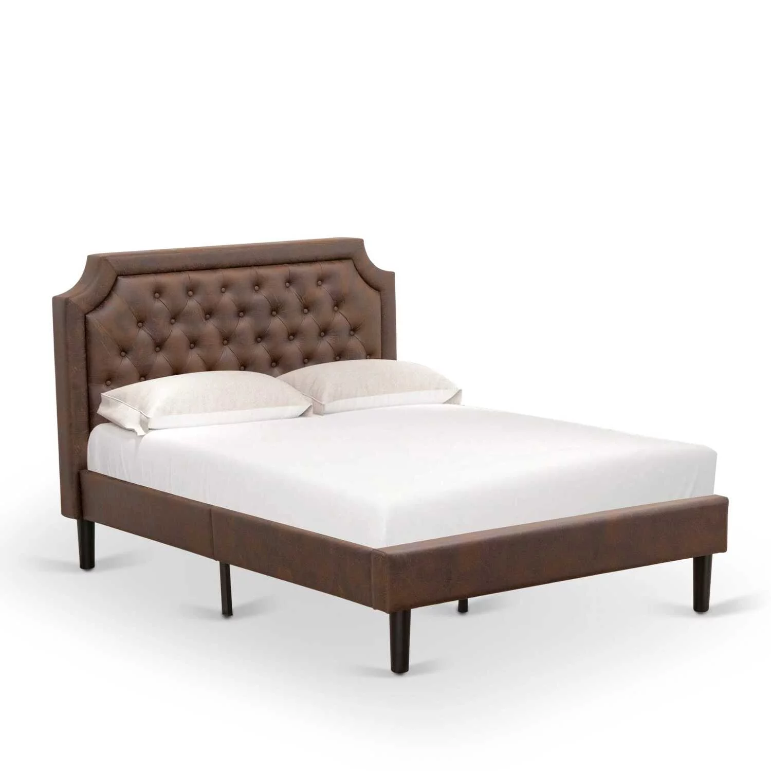 East West Furniture Granbury 2-Piece Wood Full Bedroom Set in Jacobean/Brown